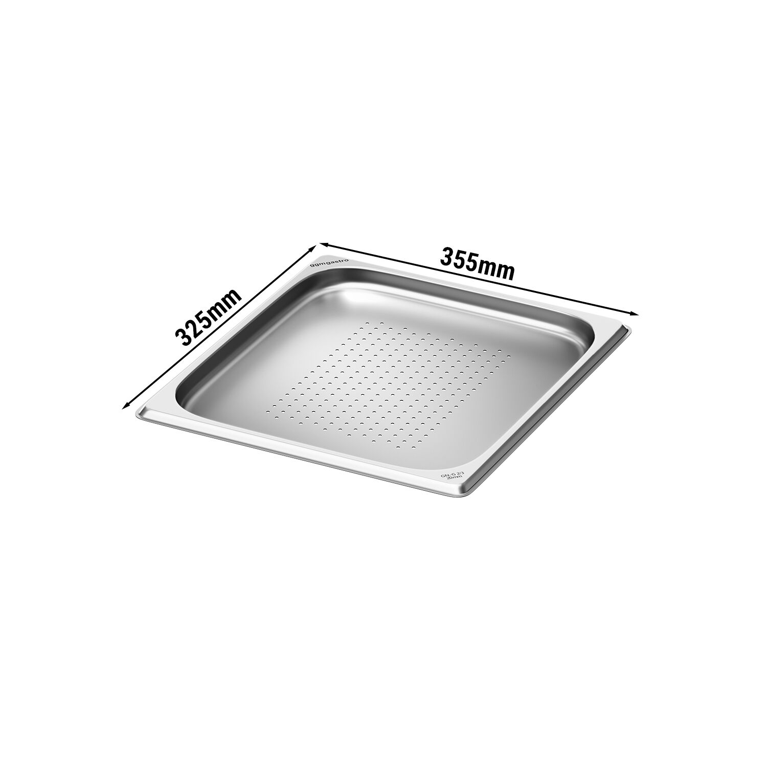 Récipients en acier inoxydable GN 2/3 - perforés - Hauteur : 20mm
