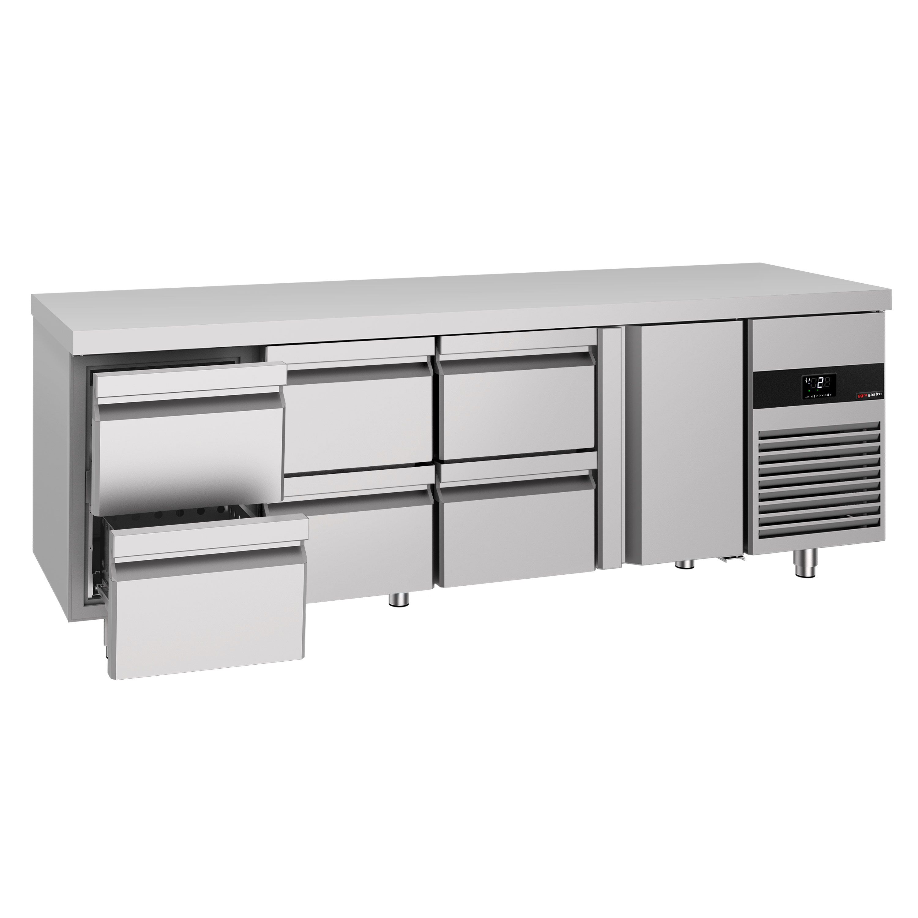 Table réfrigérée PREMIUM - 2330x700 mm - avec 1 porte - 6 tiroirs