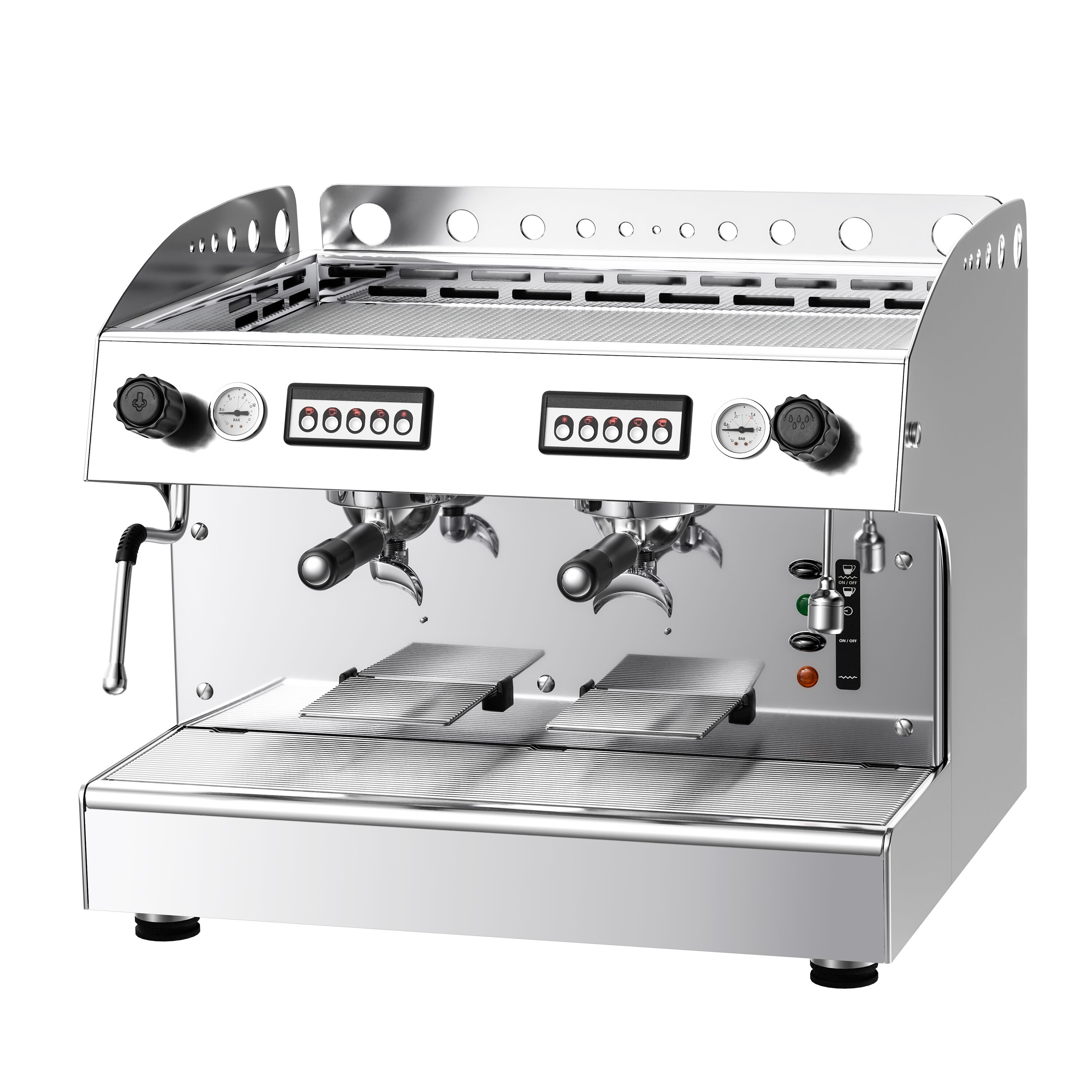 Machine à café porte-filtre – 2 groupes – avec système de préinfusion inclus