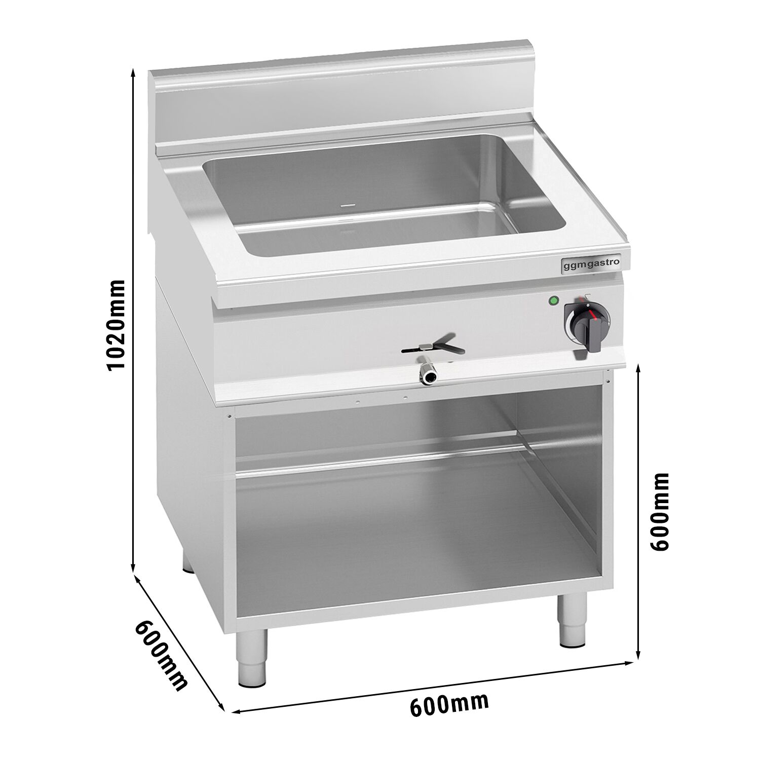 Bain-marie électrique – 1,2 kW – 6 × GN 1/4 – avec soubassement