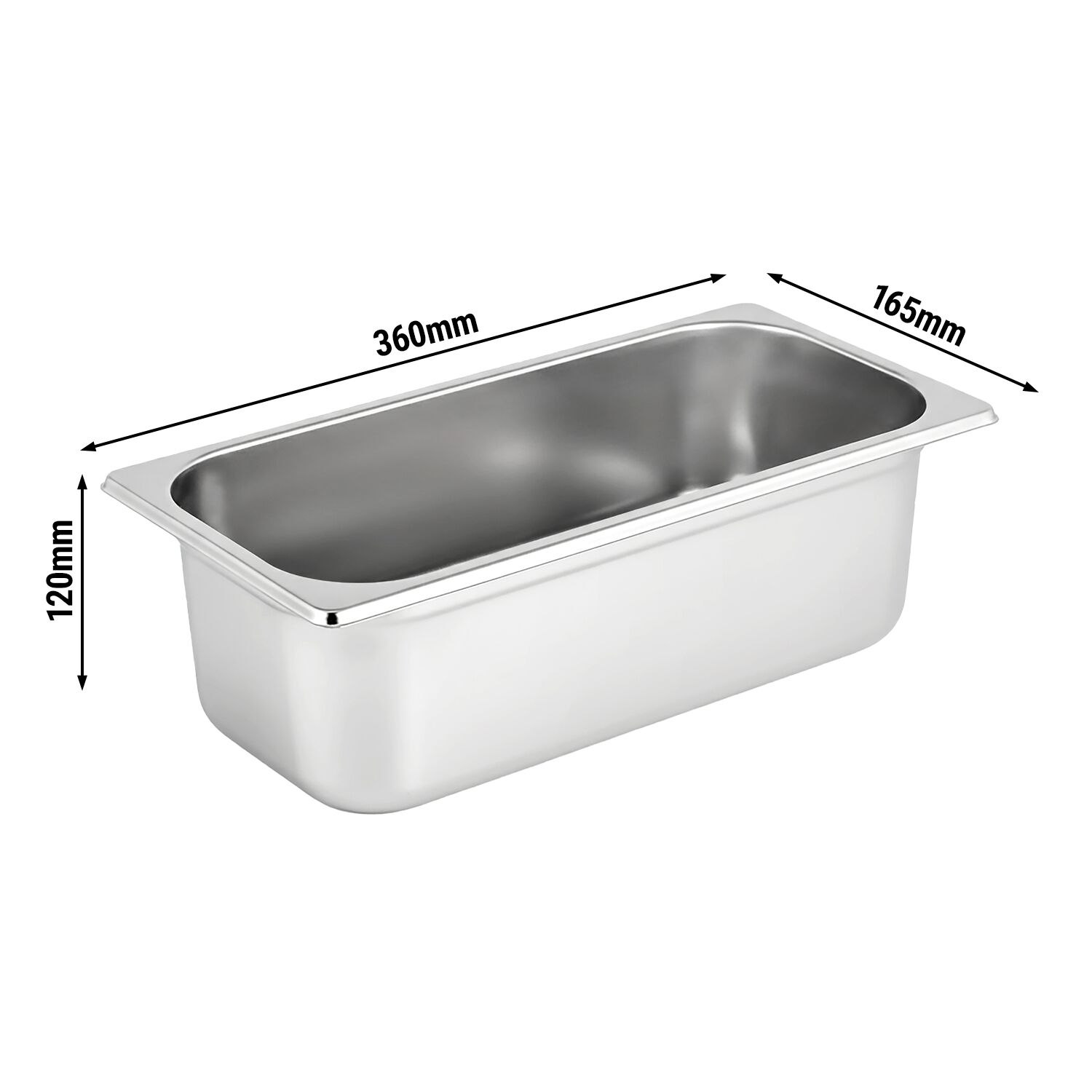 Bac à glace en acier inoxydable - 5l - 360x165x120mm
