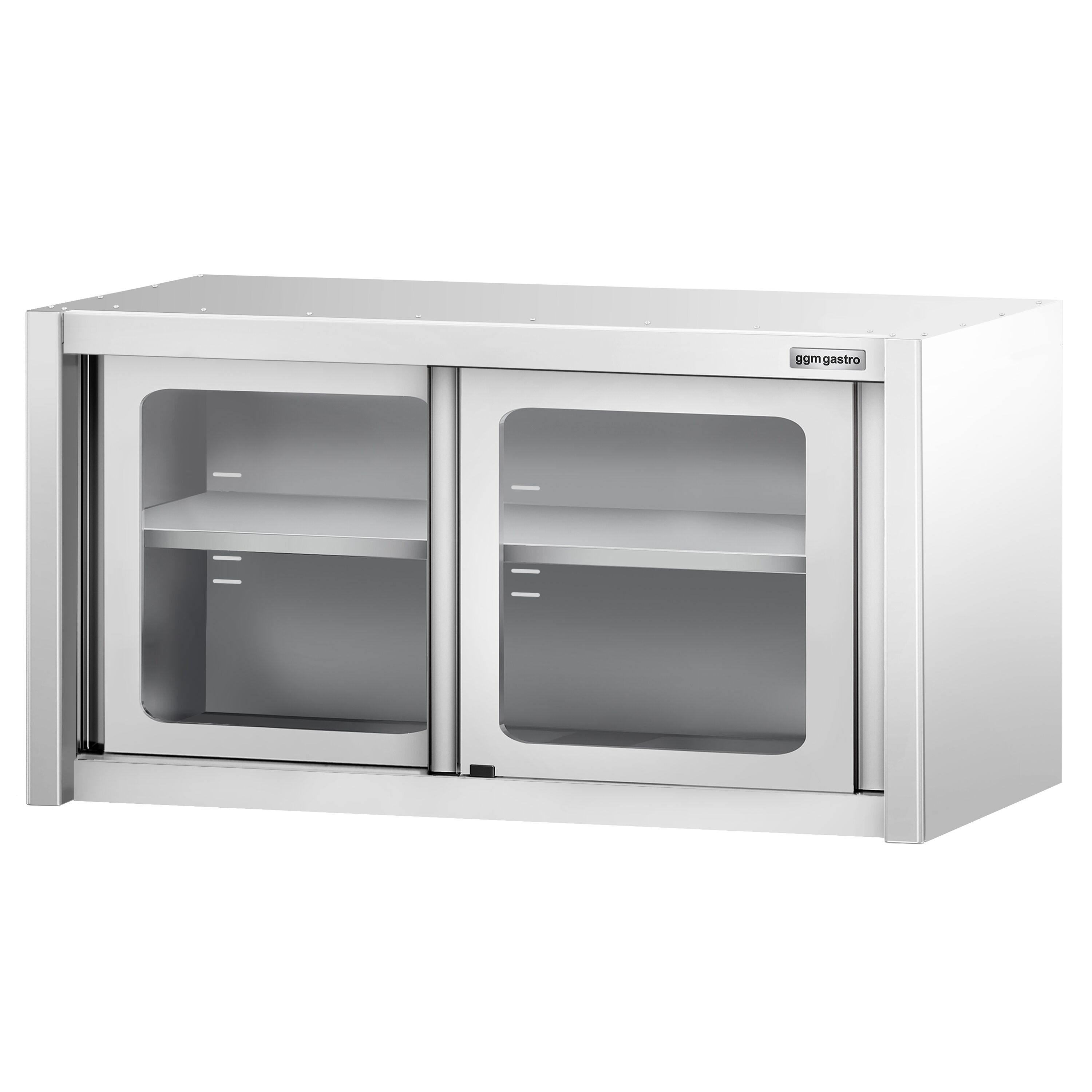 Armoire murale en acier inoxydable - 1000x400mm - avec portes coulissantes vitrées - 650mm de haut