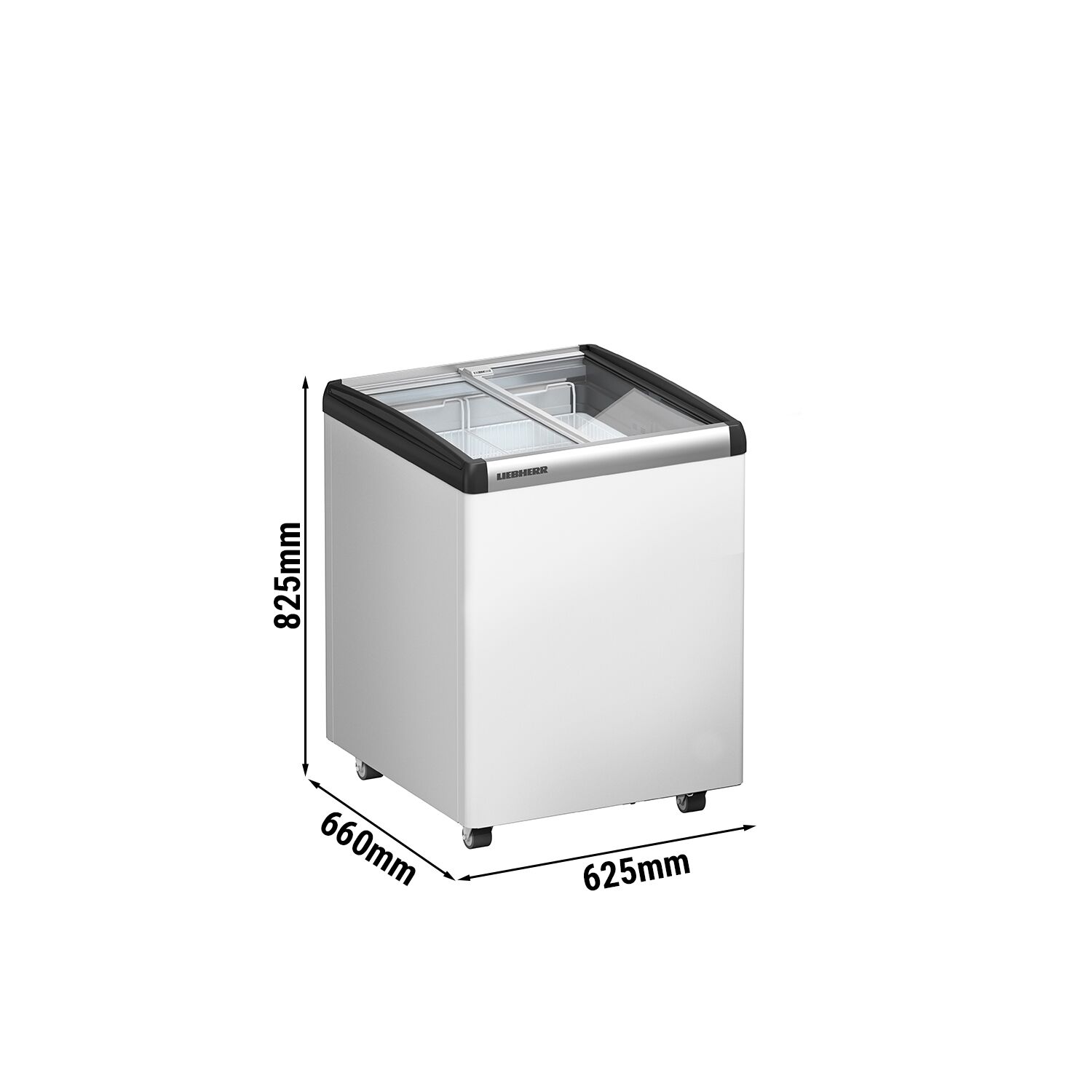 LIEBHERR commercial chest freezer - 104 litres - with sliding glass lid - white