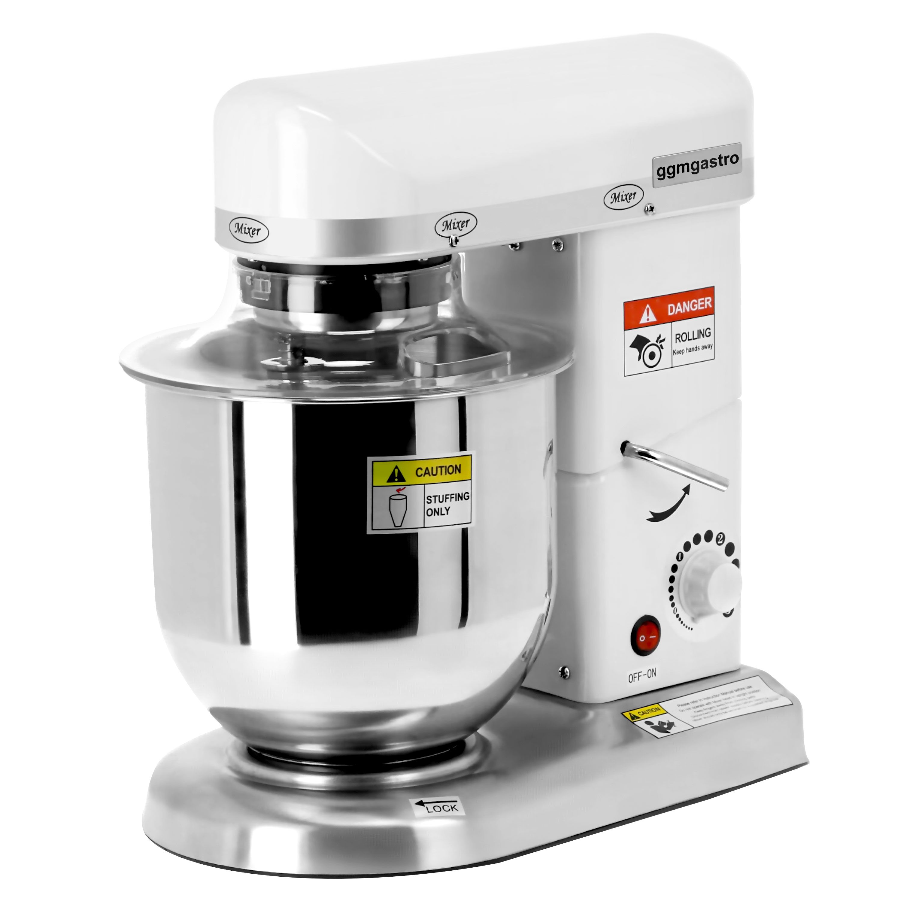 Batteur-mélangeur planétaire professionnel - 7L - 500W - incl. 3 outils
