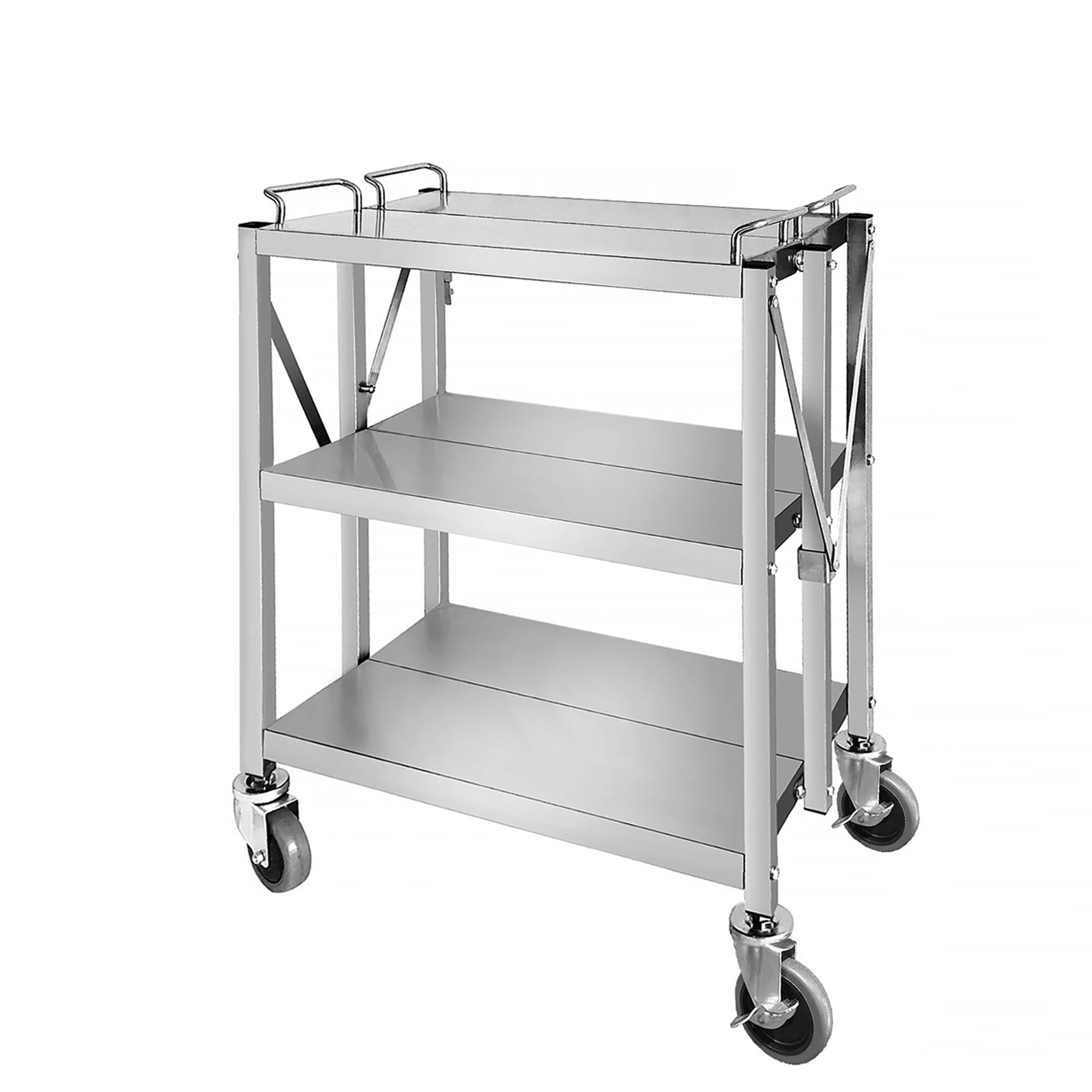 Chariot de service – pliable – 635x400 mm – avec 3 surfaces de rangement