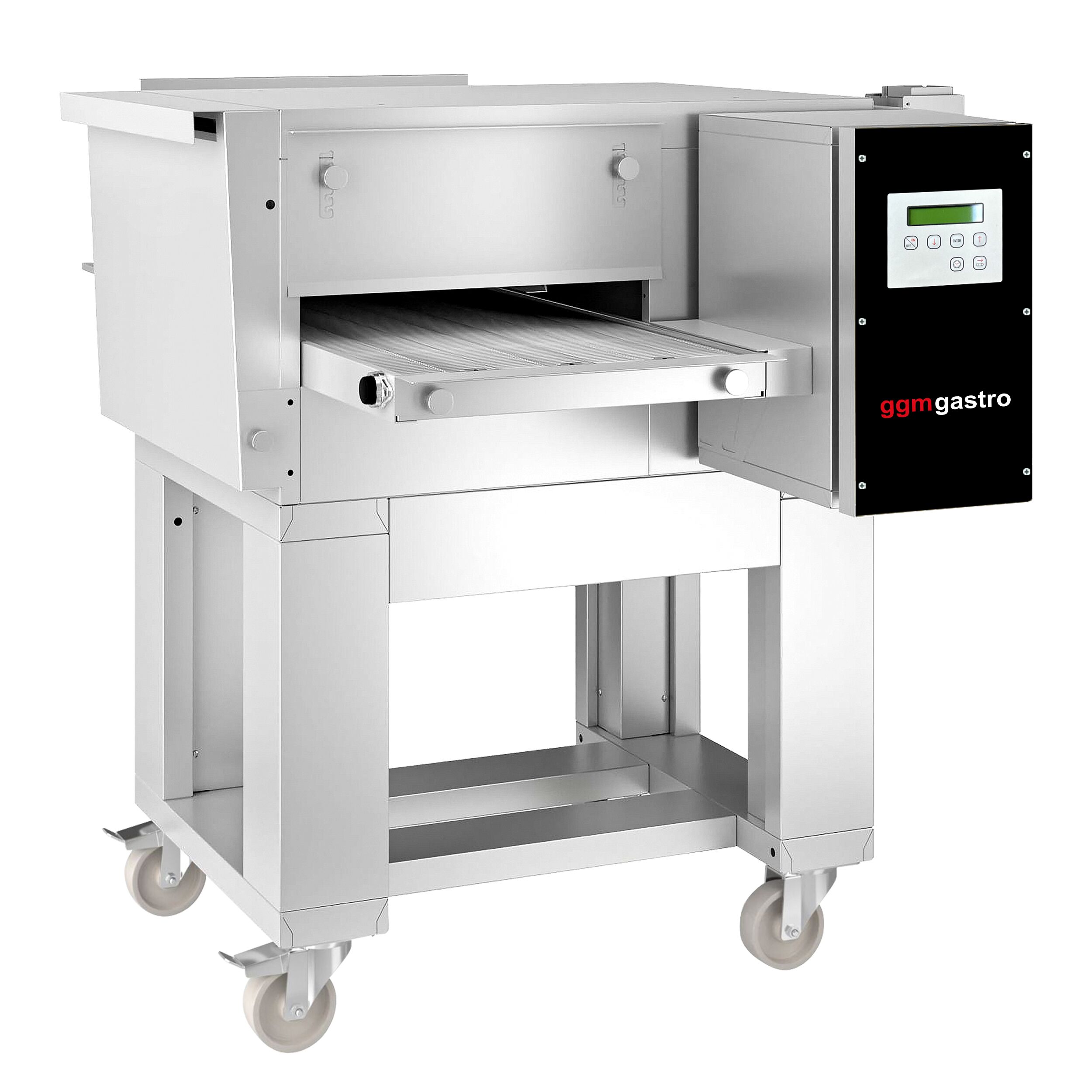 Four à convoyeur électrique – 980 × 1300 mm – commande digitale – Largeur de bande 400 mm – avec soubassement en inox