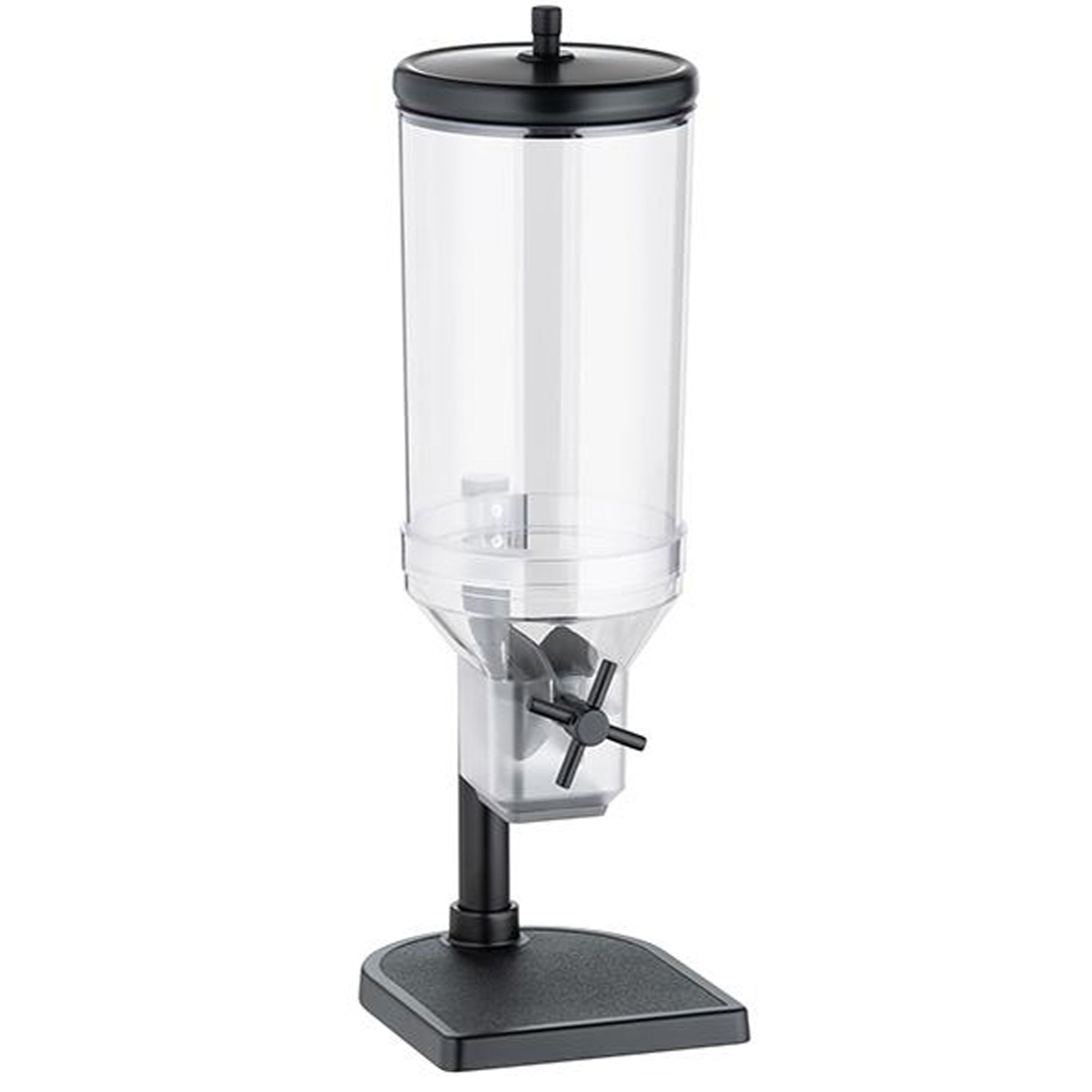 Müslidispenser - FRESH+EASY - svart - vridvred - 1 plastbehållare - 4,5 l - ställ i rostfritt stål