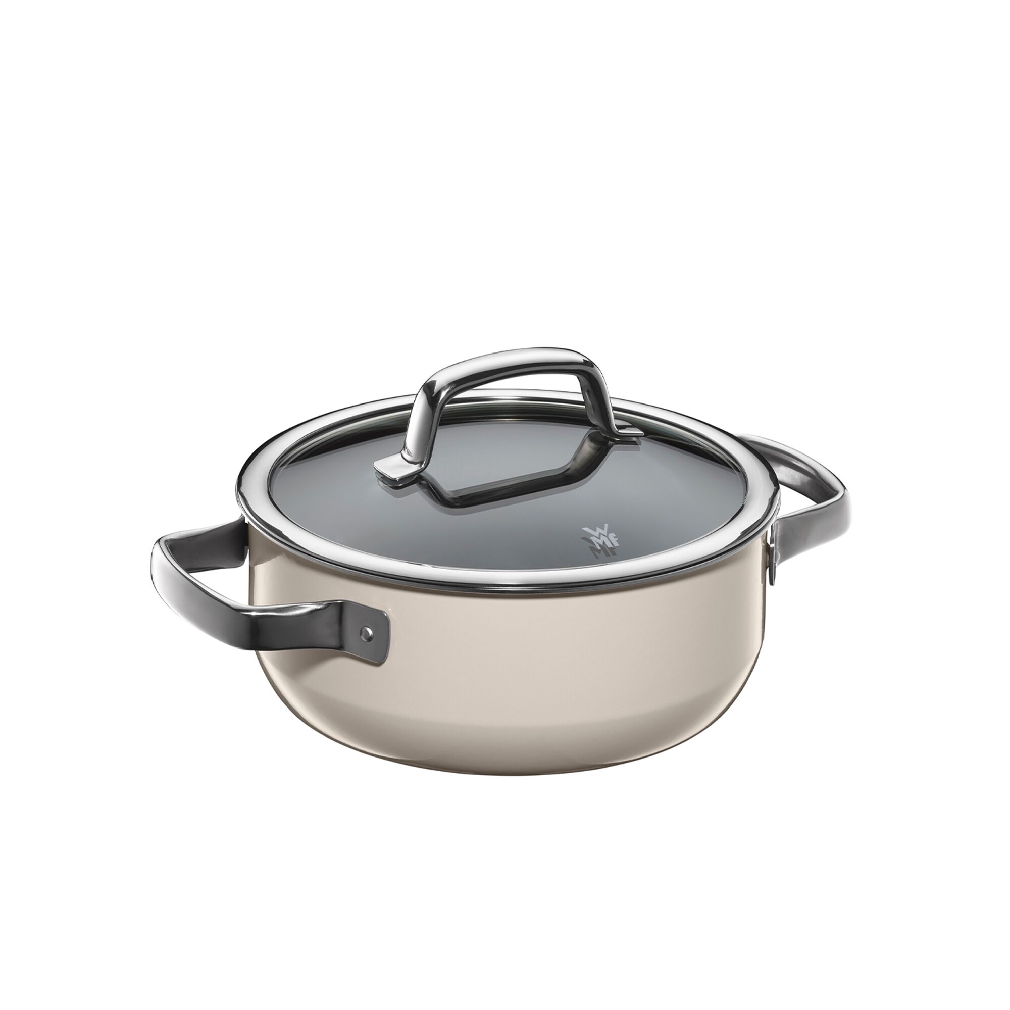WMF | Fusiontec Mineral – Cocotte – Ø 200 mm – 2,4 litres – avec couvercle en verre – Macadamia
