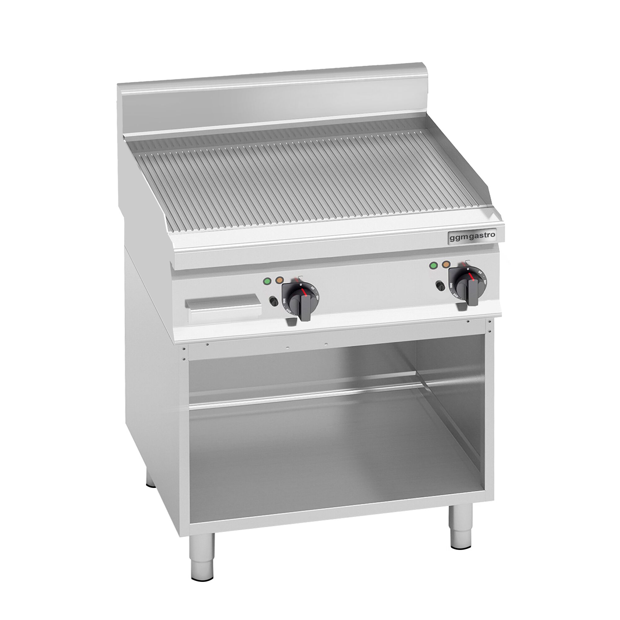 Commercial Electric Griddle - 8.0kW - Ribbed Plate - Cooking area: 596x430mm - on Stand