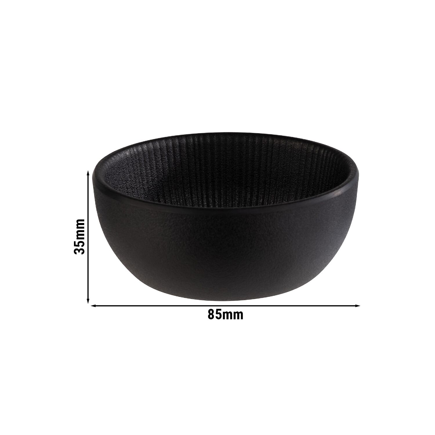 (6 pcs) Coupe - NERO - Mélamine - 100ml - carré - 85x85mm - Profondeur : 35mm - Noir - lot de 6