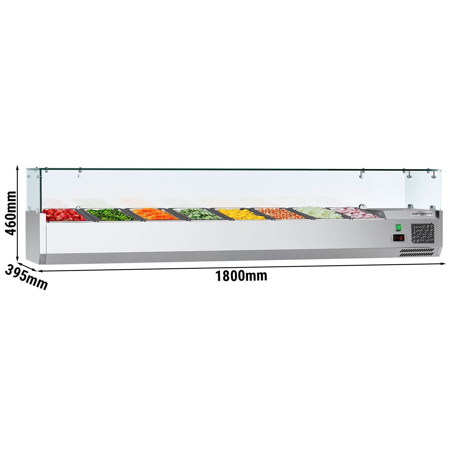 Vitrine Réfrigérée à Ingrédients ECO - 1800x395mm - 8x GN 1/3