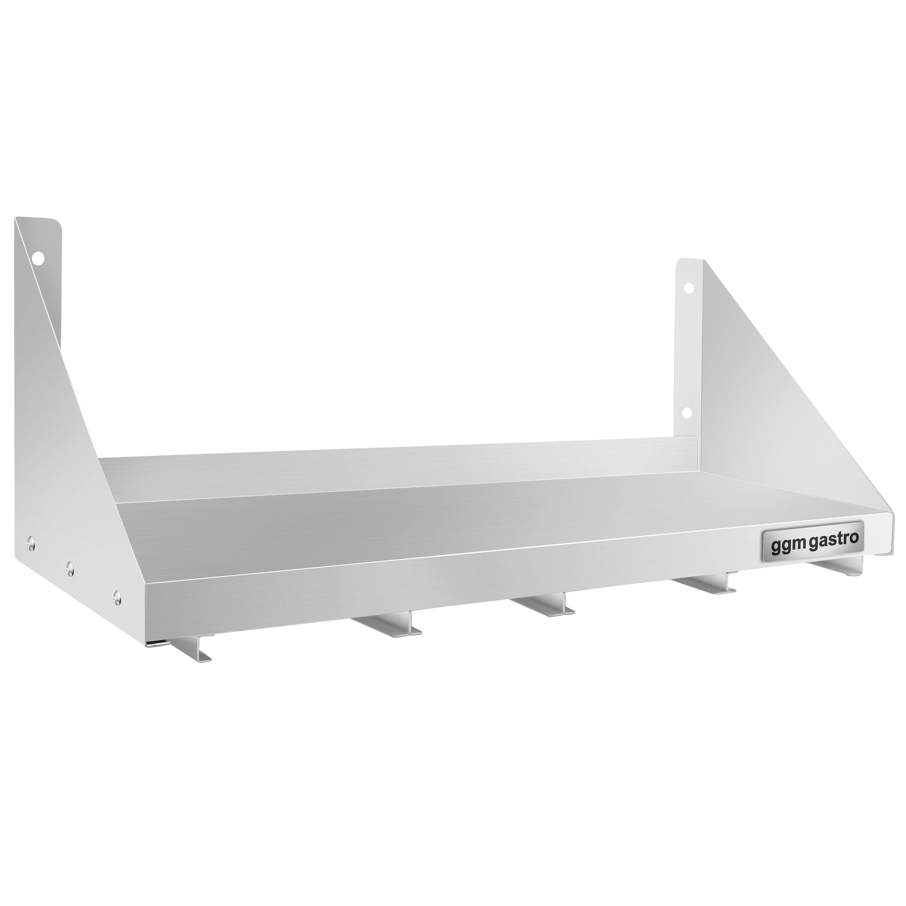 Étagère murale en inox pour Bacs GN 4x GN 1/6 - 800x300mm - 1 niveaux - incl. glissières pour bacs GN