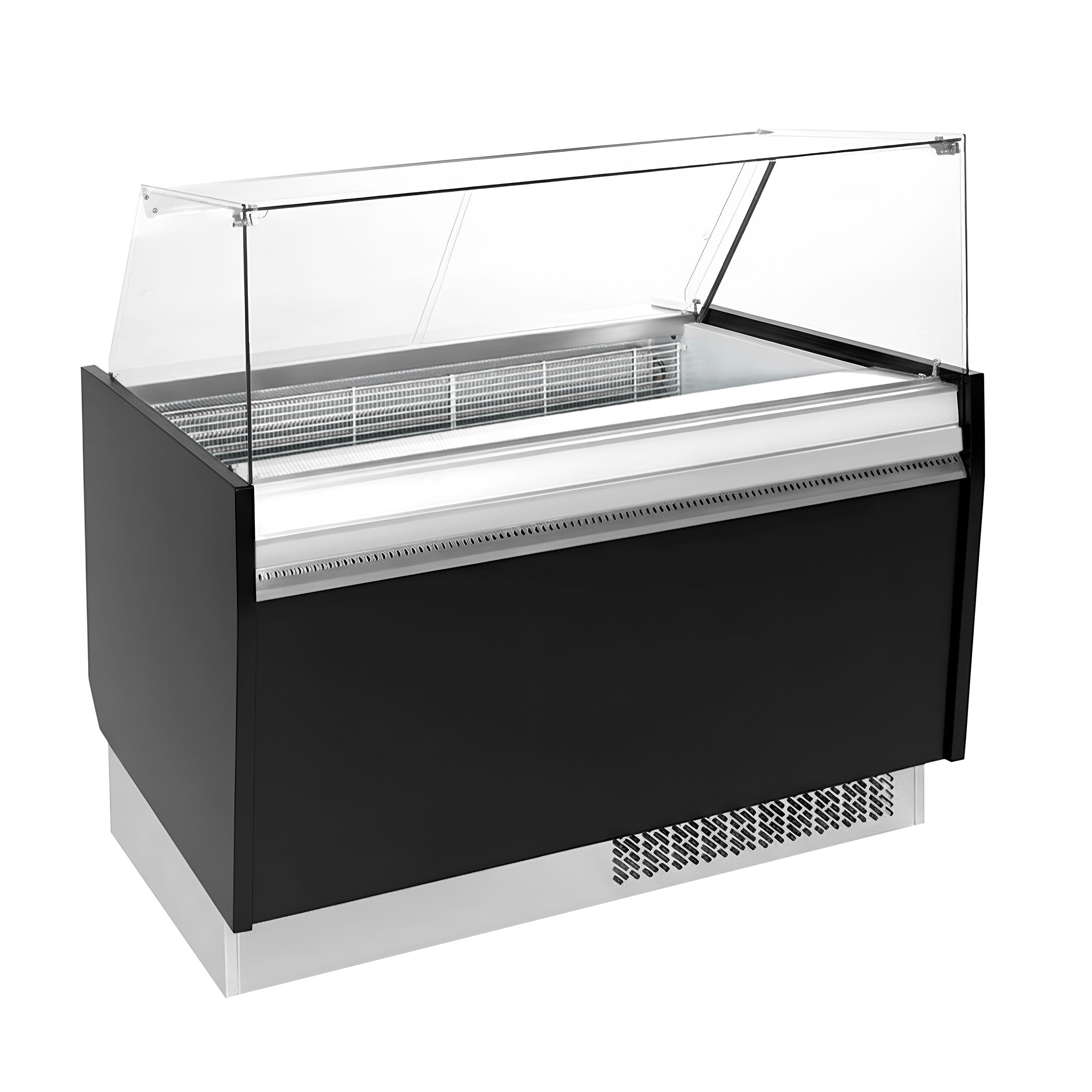 Vitrine à glace LIAM – 1310 mm – refroidissement statique – pour 10+10 bacs à glace de 5 litres – Noir