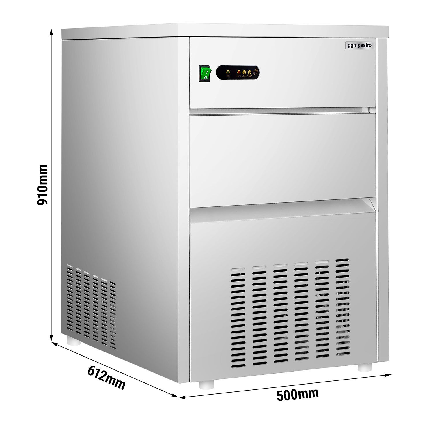 Machine à glaçons - Cylindre creux - 80 kg/24 h
