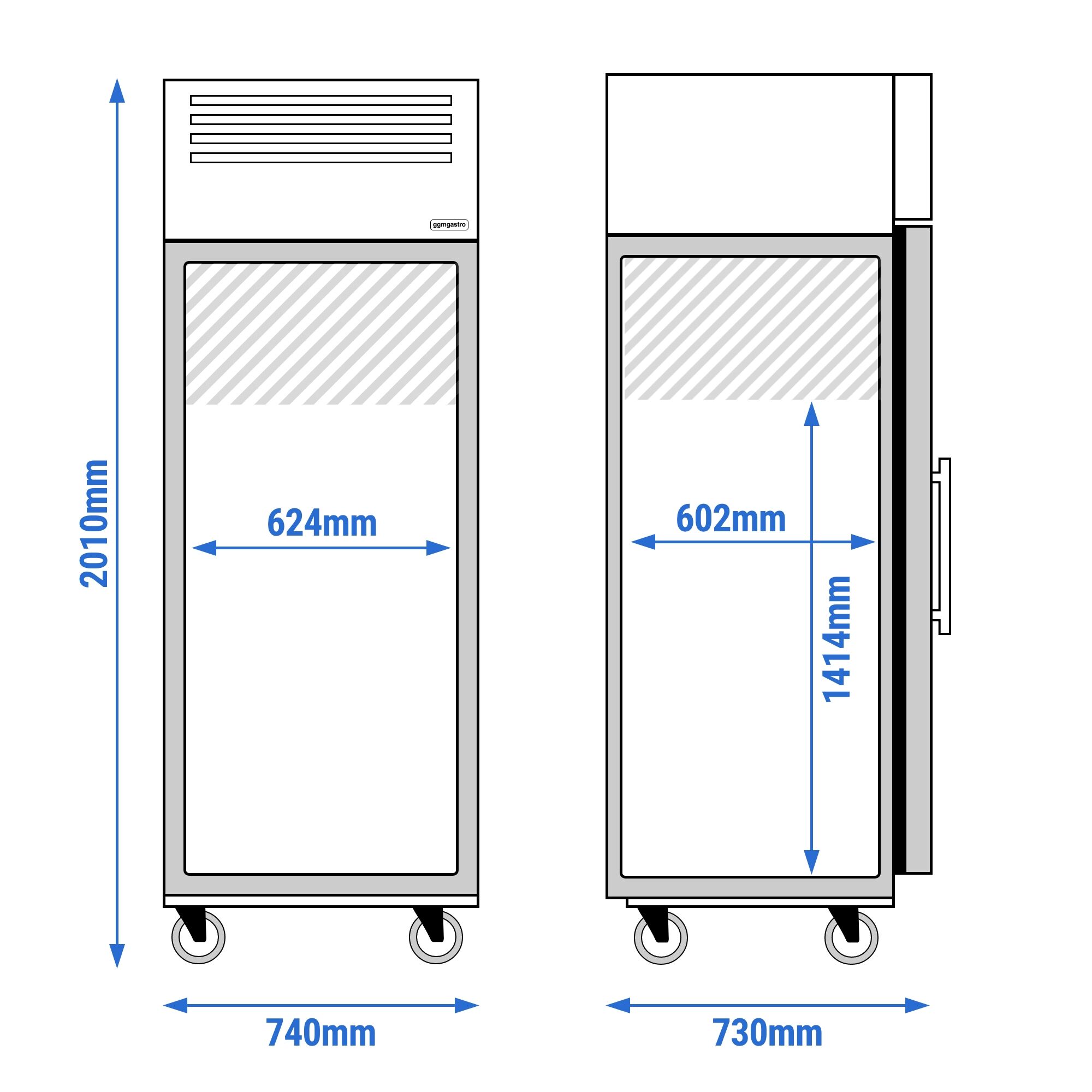 Armoire réfrigérée positive en acier inoxydable ECO – 600 litres – avec 1 porte vitrée