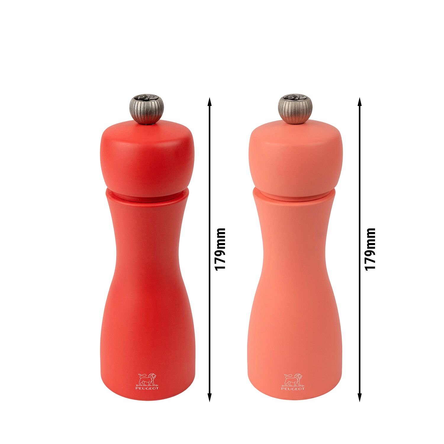 (6 pièces) PEUGEOT | TAHITI FEUER - Moulin à sel & à poivre - Bois - Rouge - Hauteur : 150 mm