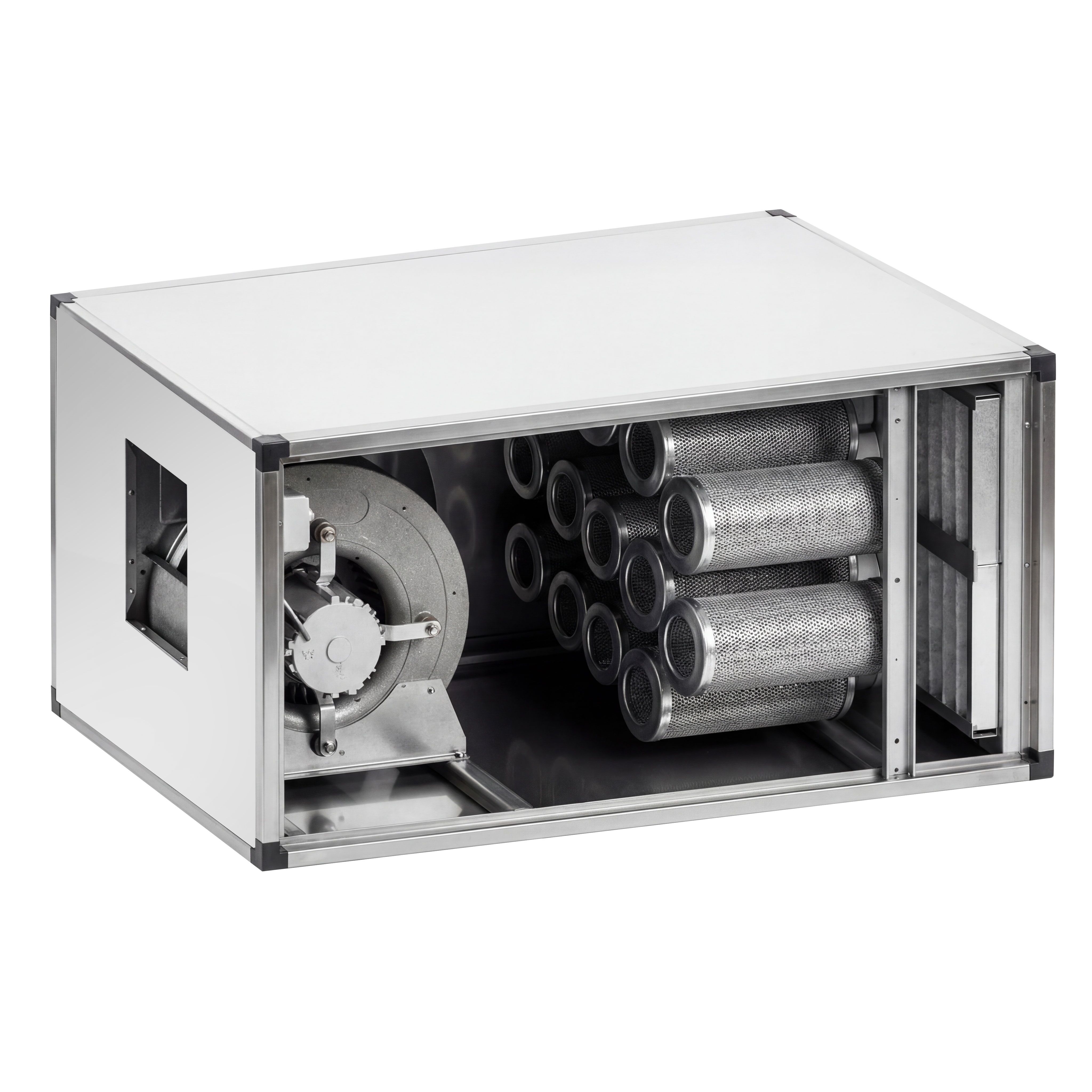 Système de purification d’air extrait avec moteur – 4 400 m³/h – taux de séparation 70 % – avec préfiltre et filtre à charbon actif
