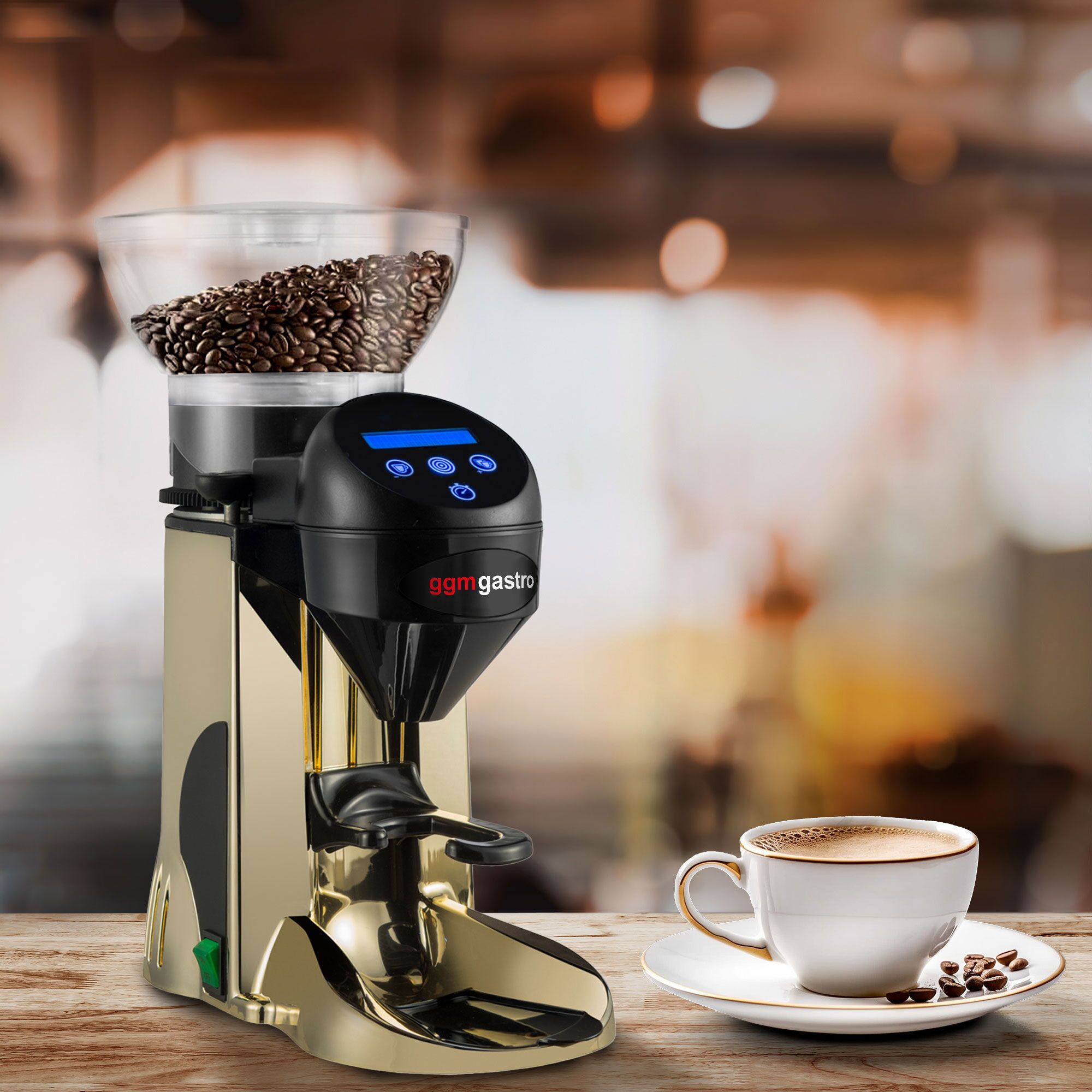 Kaffeemühle - 1kg - 77dB - Mit automatischer Dosierung - Gold