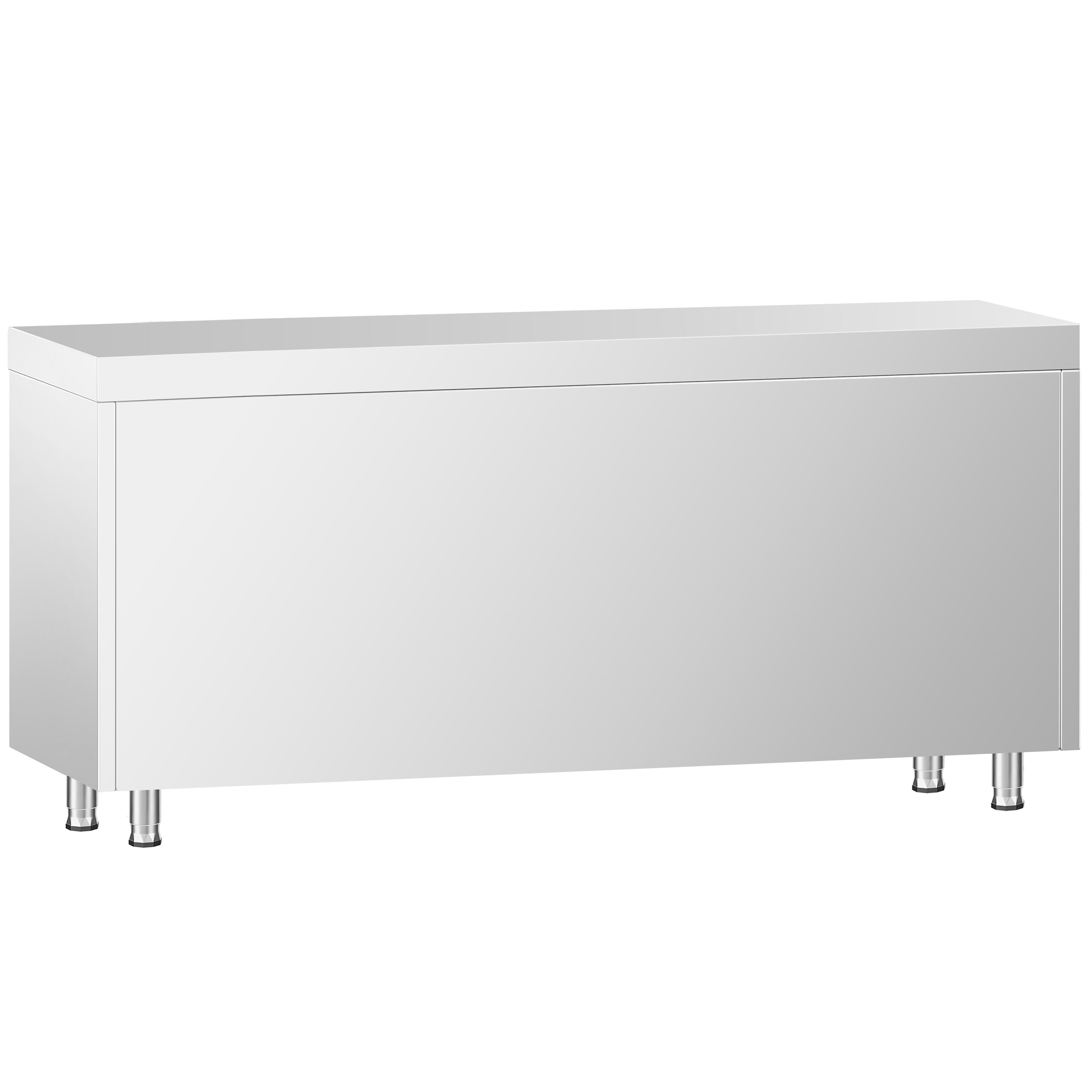 Table armoire en acier inoxydable PREMIUM - 1800x600mm - avec portes coulissantes et 3 tiroirs à droite