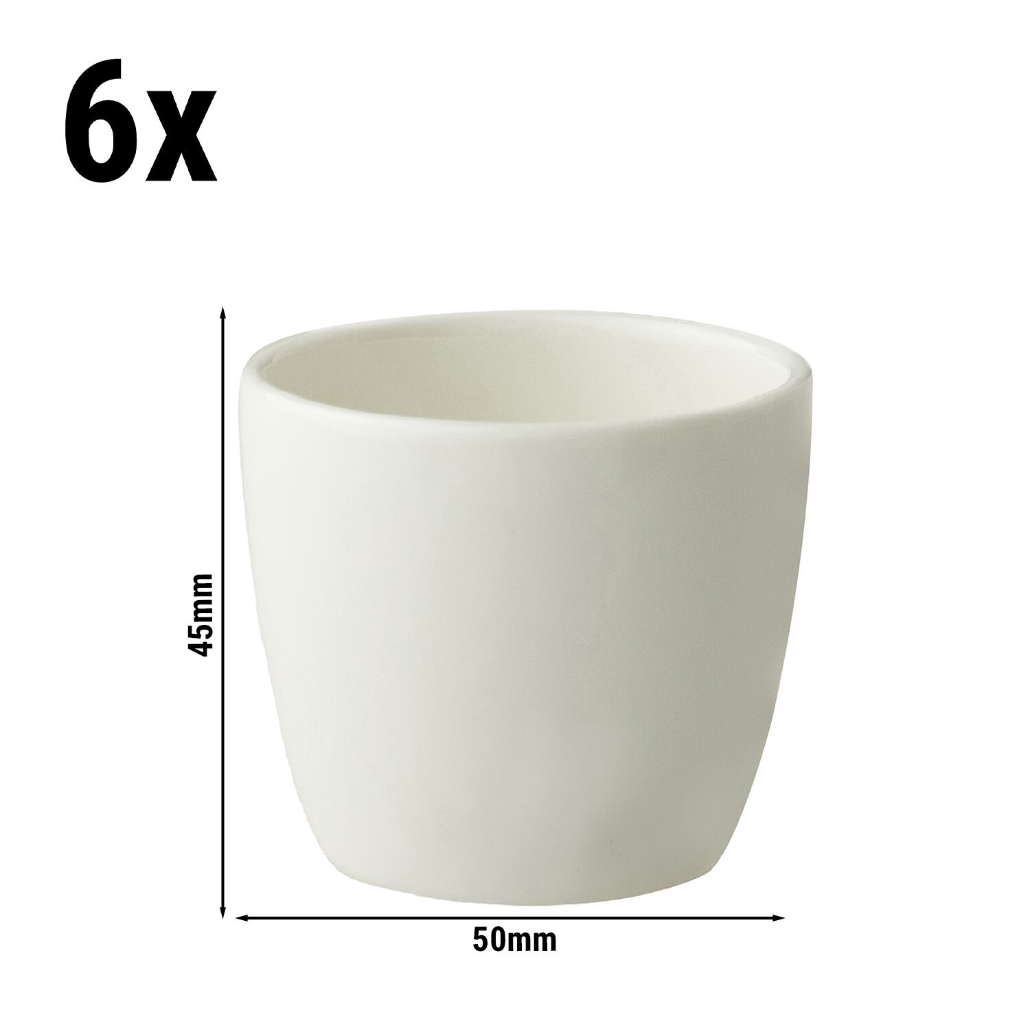 (6 pcs) LUX - Coquetier Maastricht - Ø 50mm - Ivoire