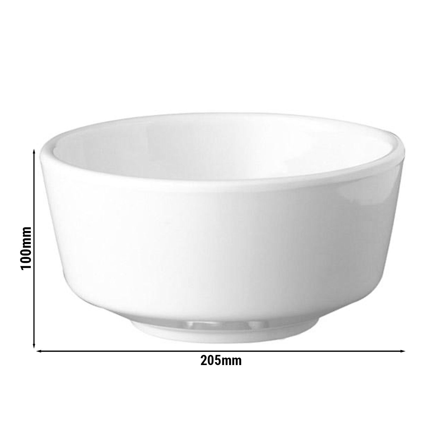 (6 pcs) Coupe - FLOAT - Mélamine - 1,9L - Ø 205mm - Profondeur : 100mm - Blanc
