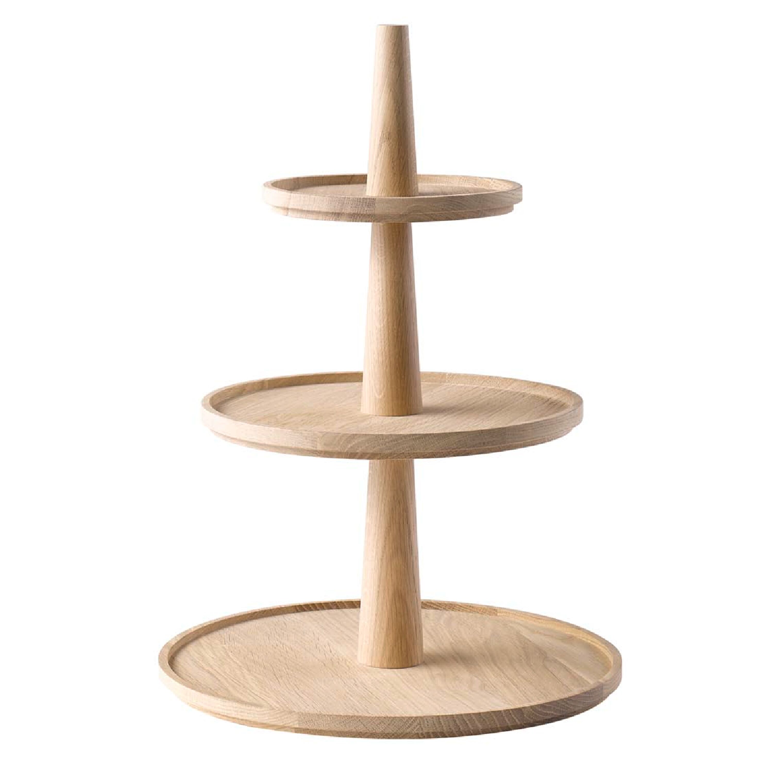 Présentoir buffet - VALO - Bois de chêne - Brun - rond - Ø300mm - Hauteur:420mm