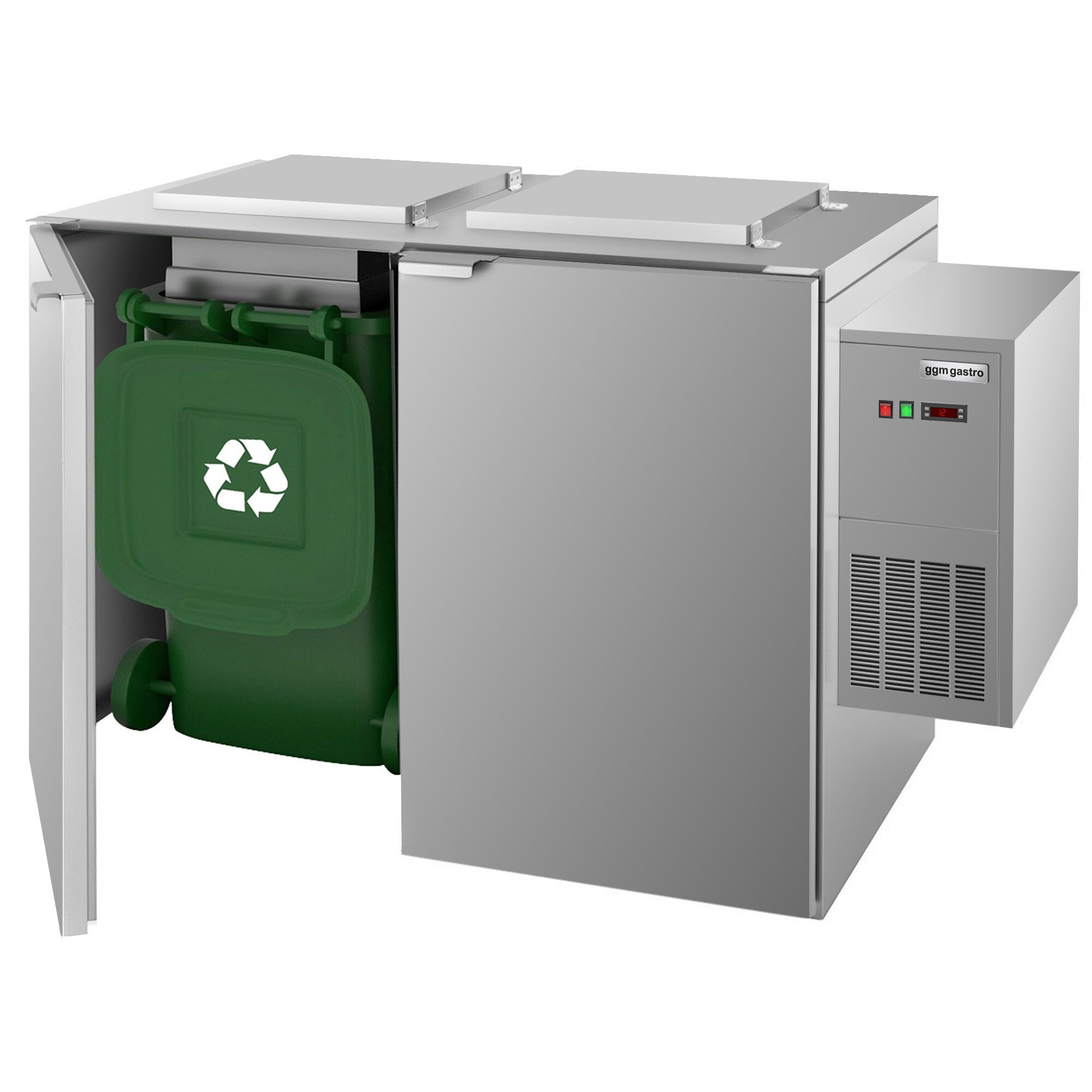 Refroidisseur de déchets humides – 2 × 120 ou 2 × 240 litres – Groupe à droite