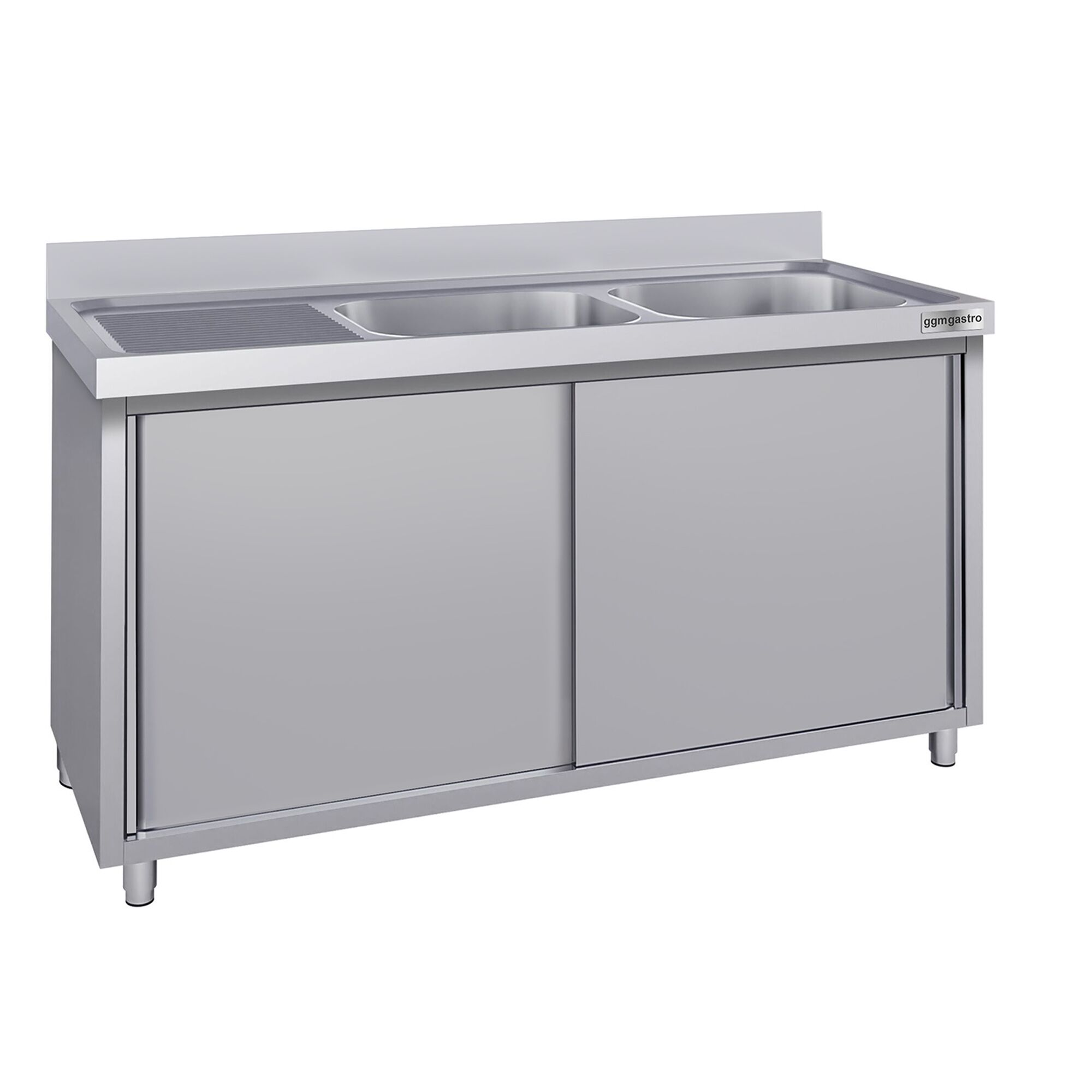 Meuble évier ECO - 2000 x 700 mm - avec 2 bacs à droite