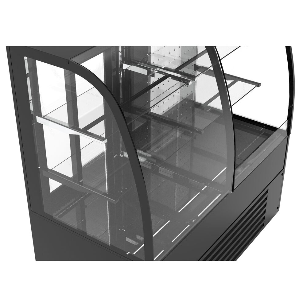 Vitrine à pâtisserie réfrigérée Comptoir à pâtisseries Self-Service - 1400mm - Double vitrage - avec 2 étagères en verre