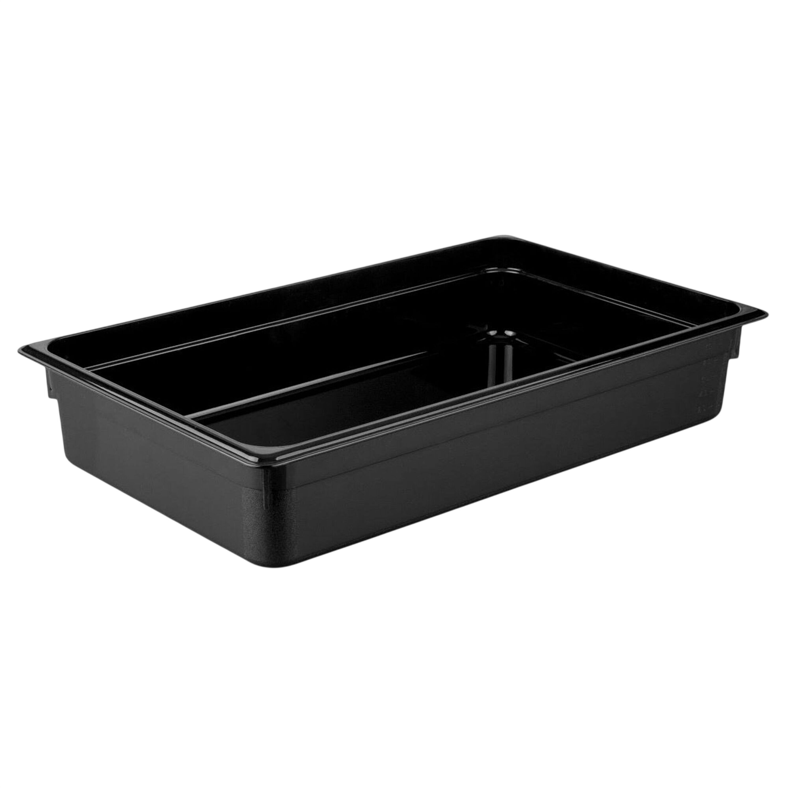 (6 pièces) Bac en Polycarbonate GN 1/1 - Noir - Hauteur : 100 mm