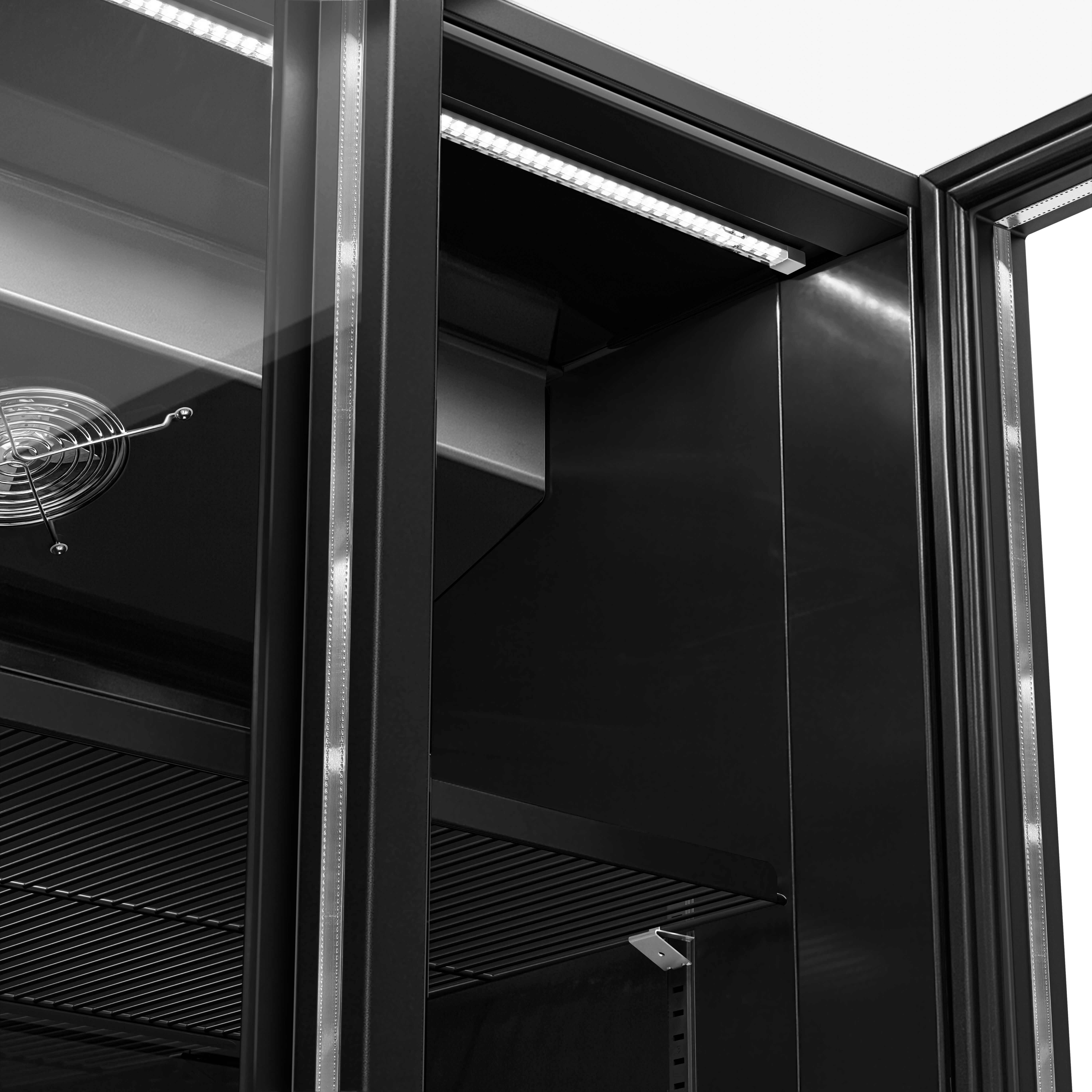 Vitrine réfrigérée à boissons - 1500mm - 1500 L - 3 portes vitrées - éclairage LED - Noir - +1 à +9 °C
