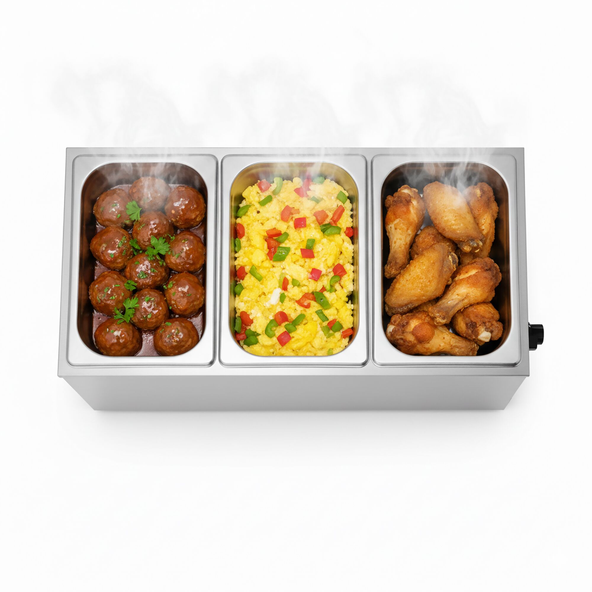 Bain-marie électrique – 1,2 kW – GN 1/1 avec hauteur de 200 mm – avec robinet de vidange