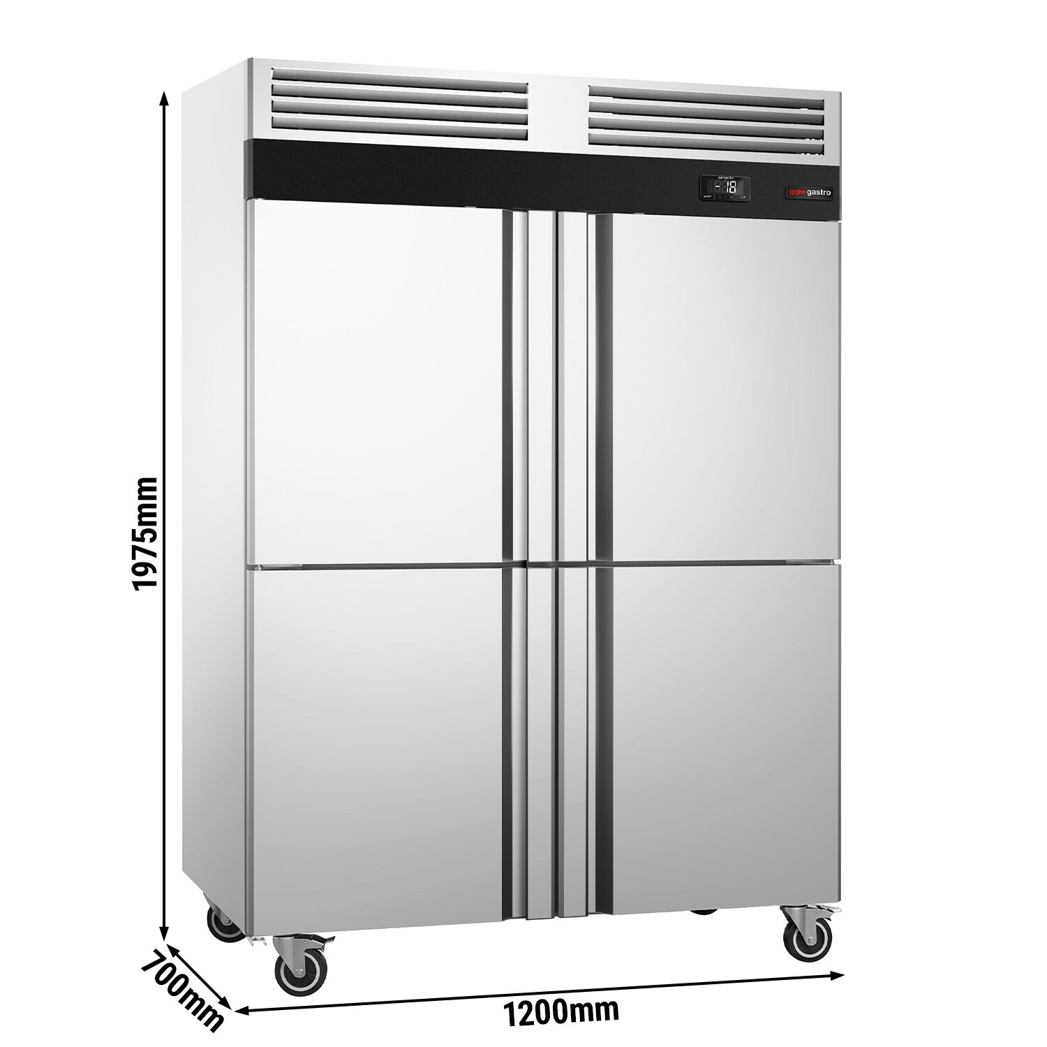 Storage freezer - Stainless steel ECO - 1/1 GN - 1700 litres - with 4 half doors
