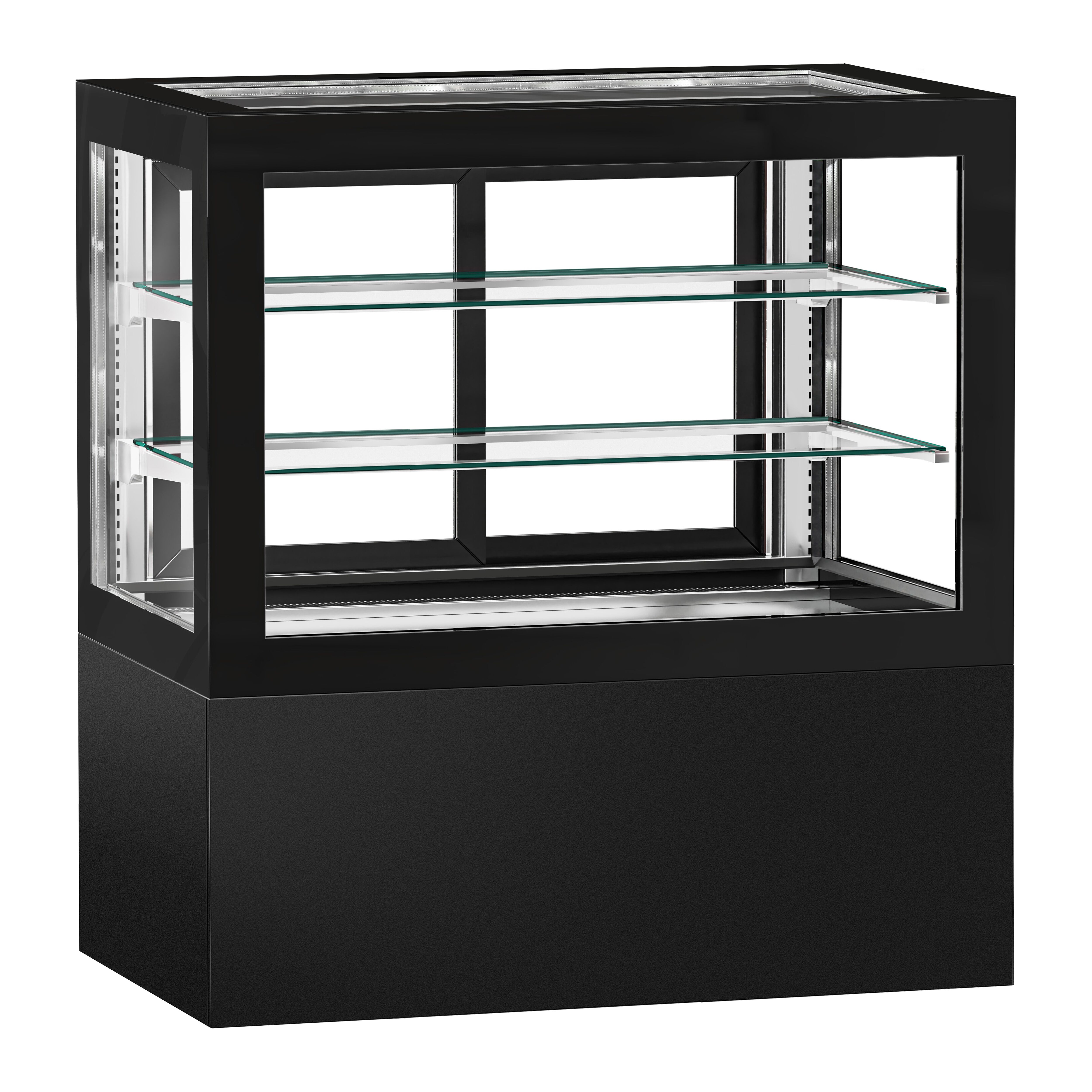 Vitrine de comptoir réfrigérée - 570L - 1210mm - Double vitrage - portes coulissantes vitrées arrière - Noir
