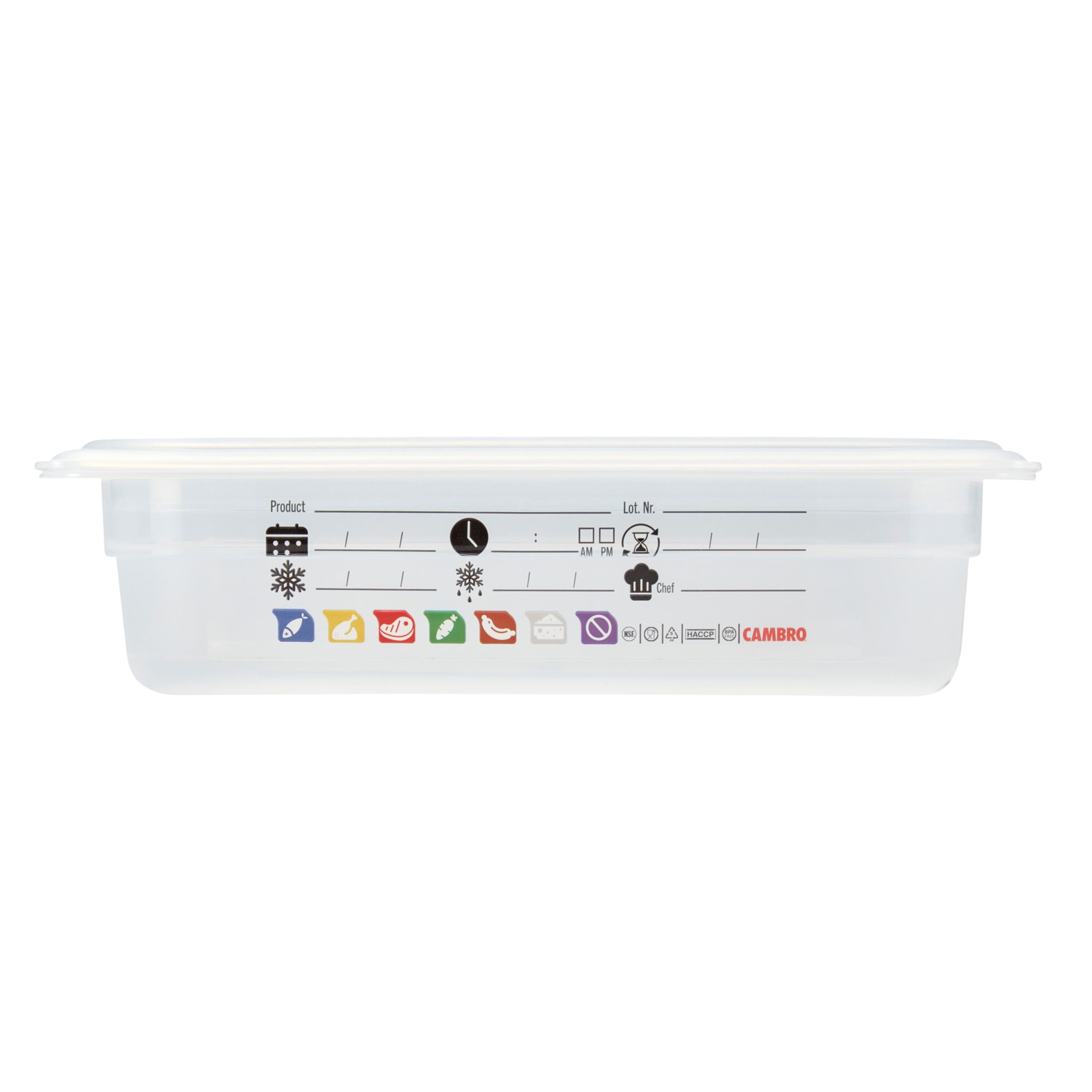 (6 pièces) CAMBRO | SafeTrak - Récipients en polypropylène GN 1/4 - laiteux - Hauteur : 65mm