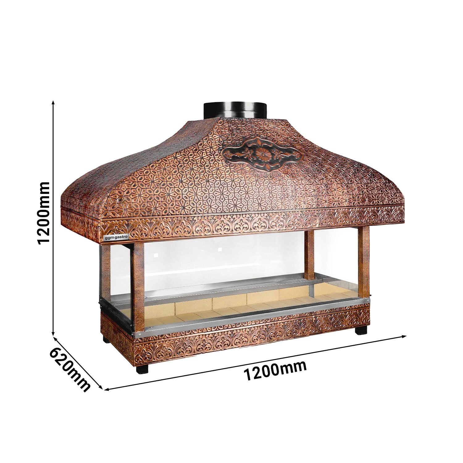 Copper Charcoal Grill - 1200mm