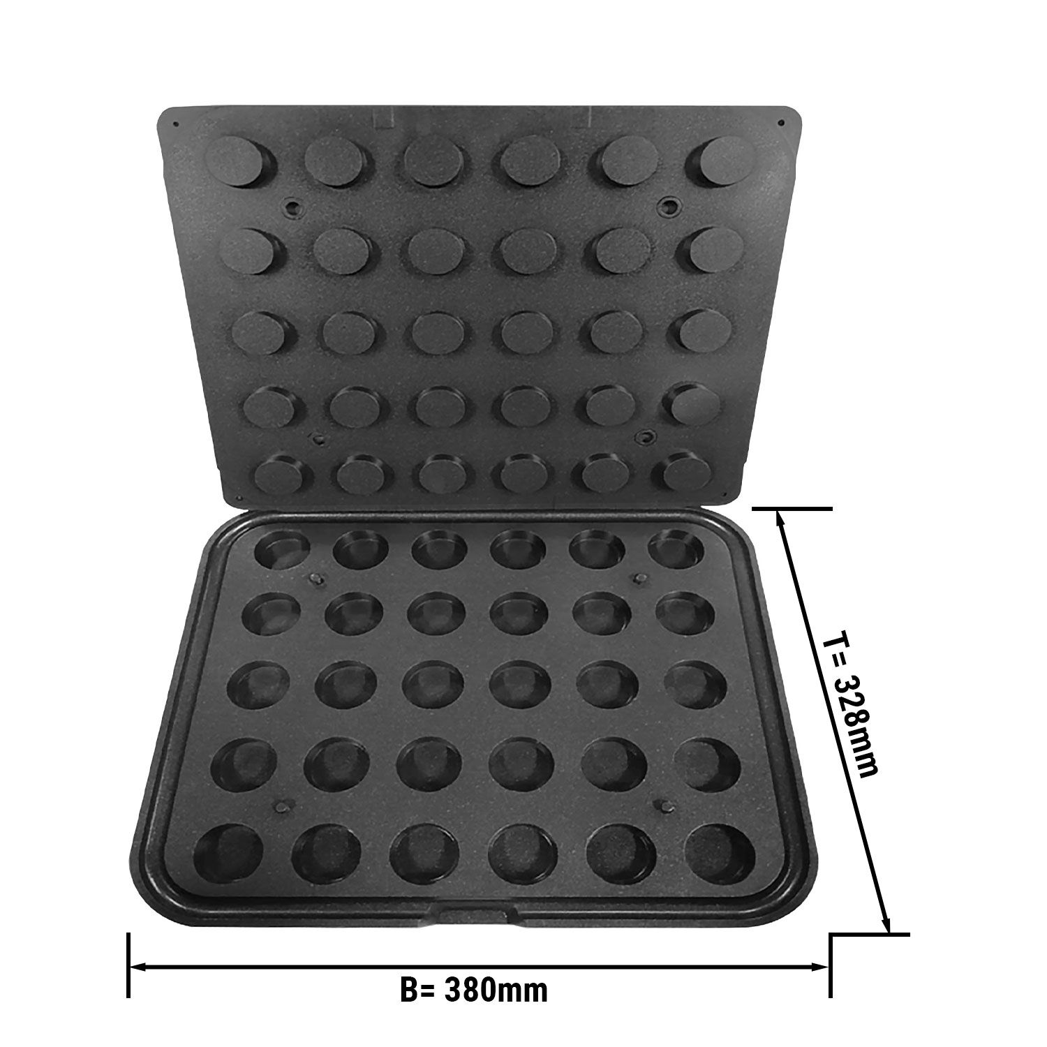 Tartelettform för tartelettmaskin TMNP - Form: Rund - Ø 37 mm – höjd 16 mm - 380x328 mm - för 30 tartelettskal - passar till TMNP