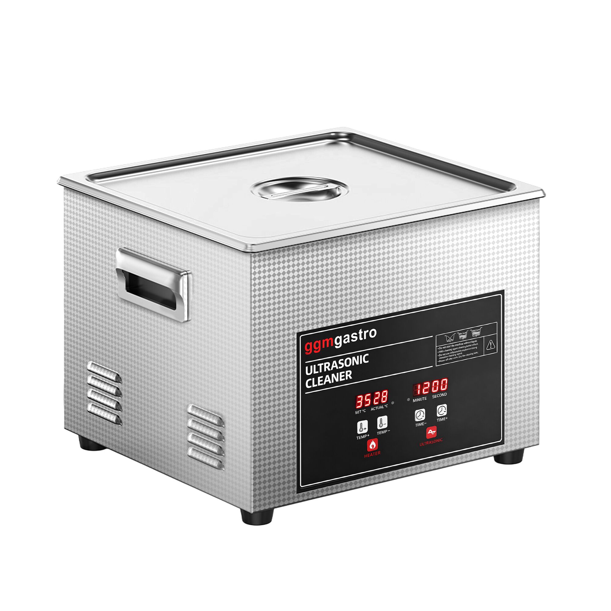 Nettoyeur à Ultrasons - 15 Litres - 360 Watt Puissance Ultrasonique - avec Robinet de Vidange