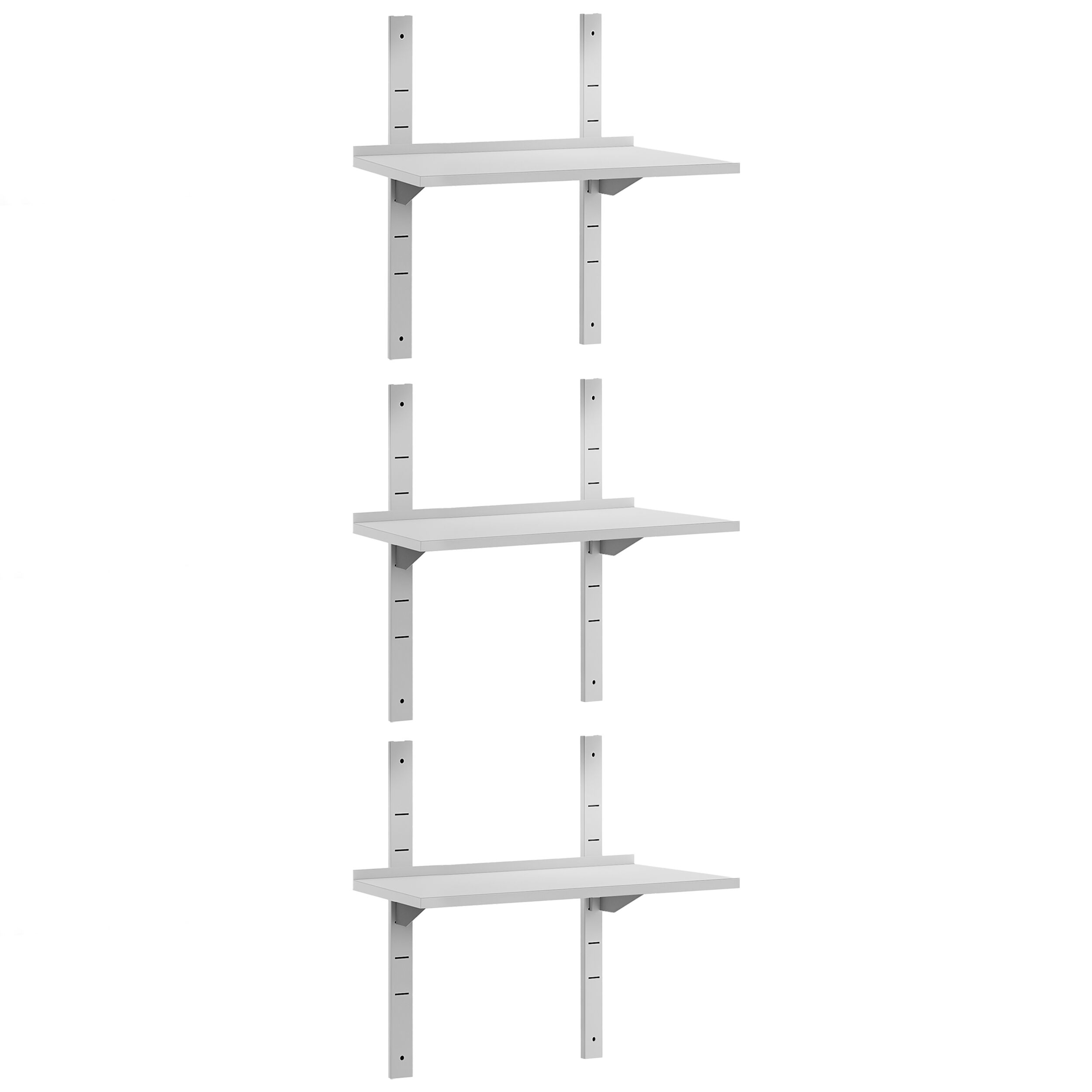 Étagère murale ECO en inox - 800 × 400 mm - avec 3 étages