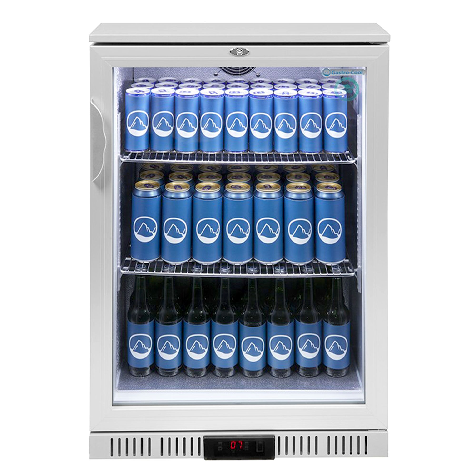 GASTRO-COOL | Barkyl – 600 mm – 128 liter – med 1 glasdörr – Silver