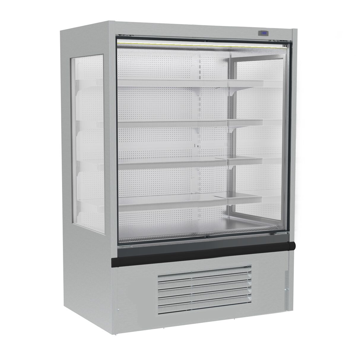 Commercial multideck display fridge - Open front - 1250mm - 455L - with 4 shelves - incl. night blind