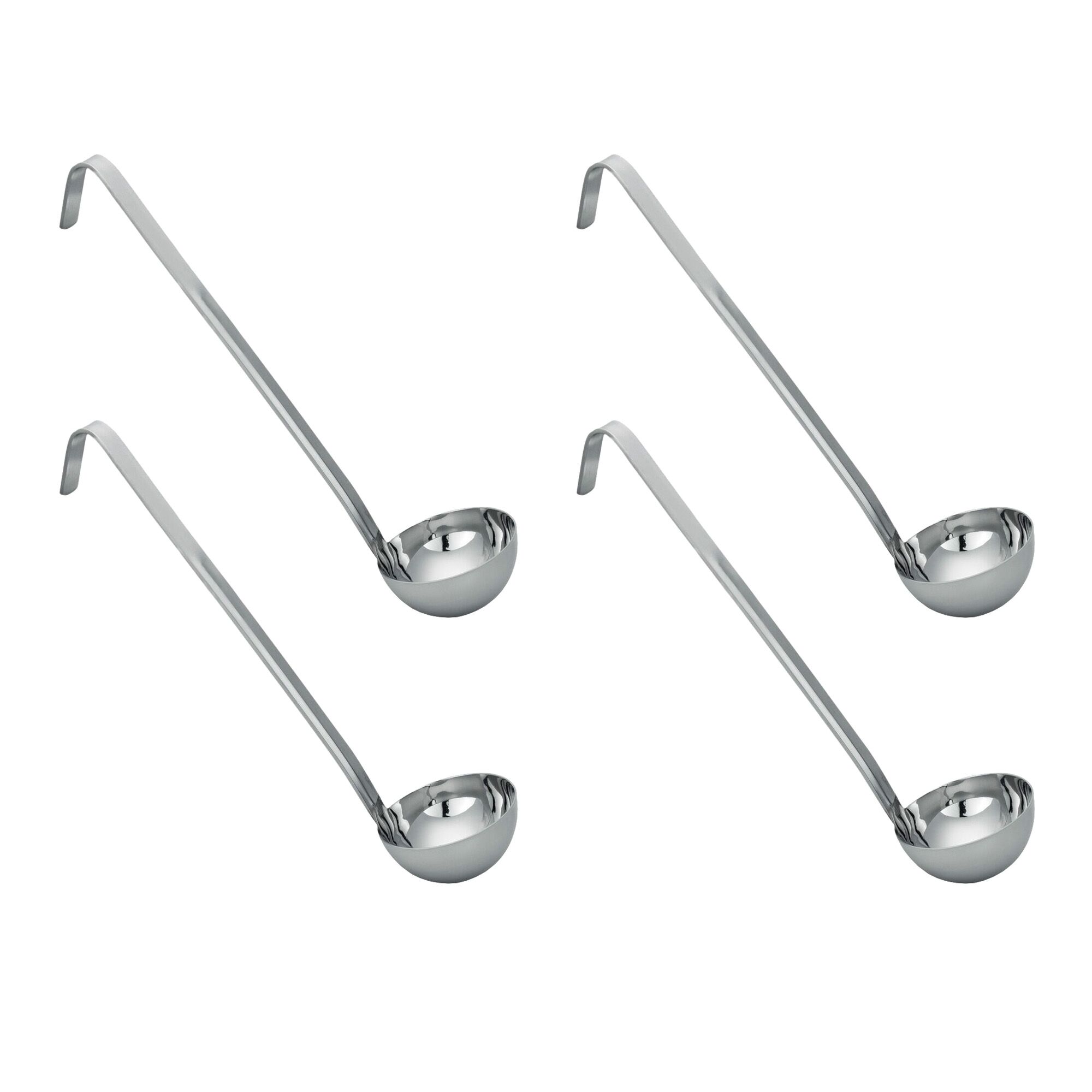 (4 pcs) Louche à sauce - Ø 75mm - 0,09L - Longueur : 325mm - Acier inoxydable
