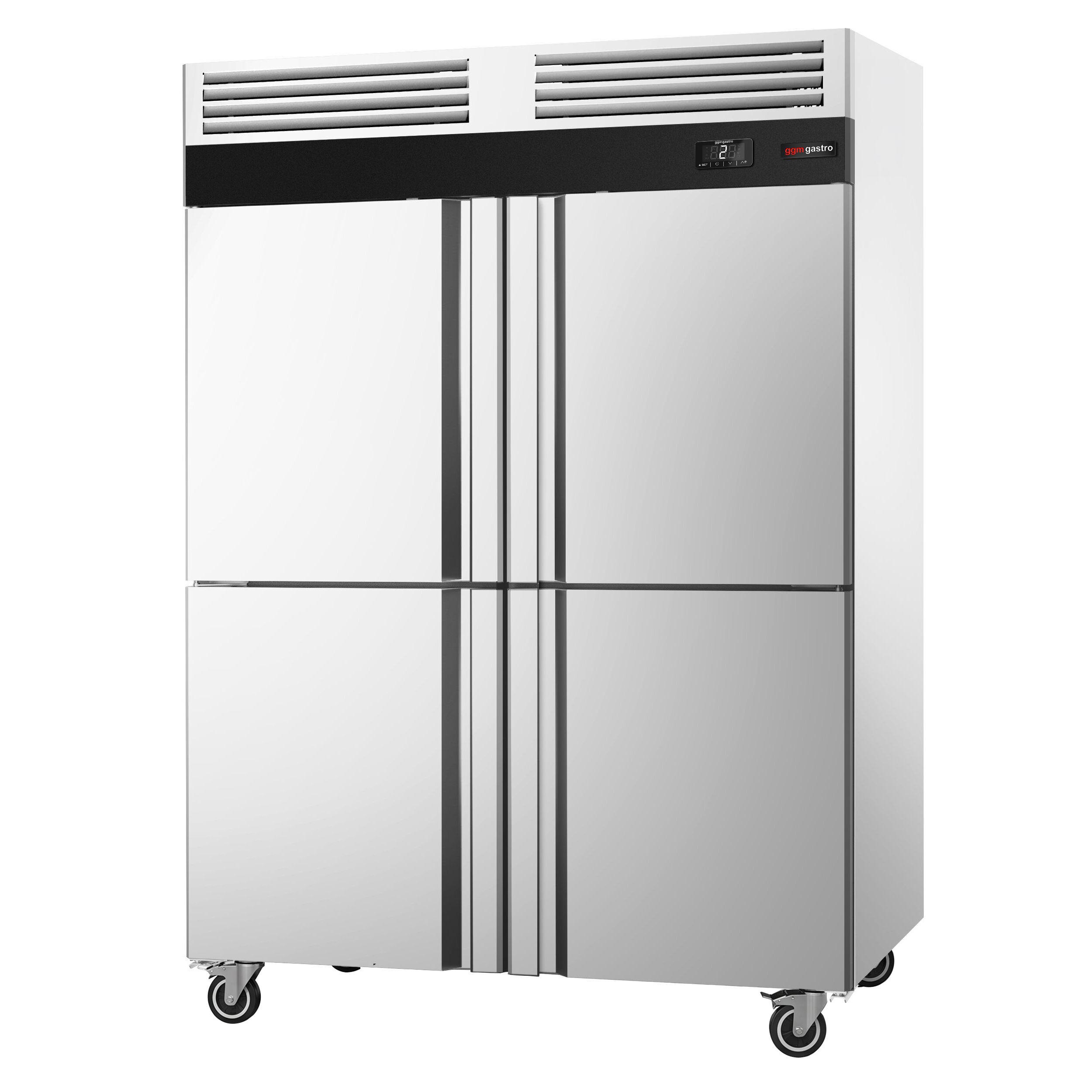 Commercial Upright Fridge – Stainless Steel ECO – GN 1/1 – 1700 Litres – with 4 Half Doors