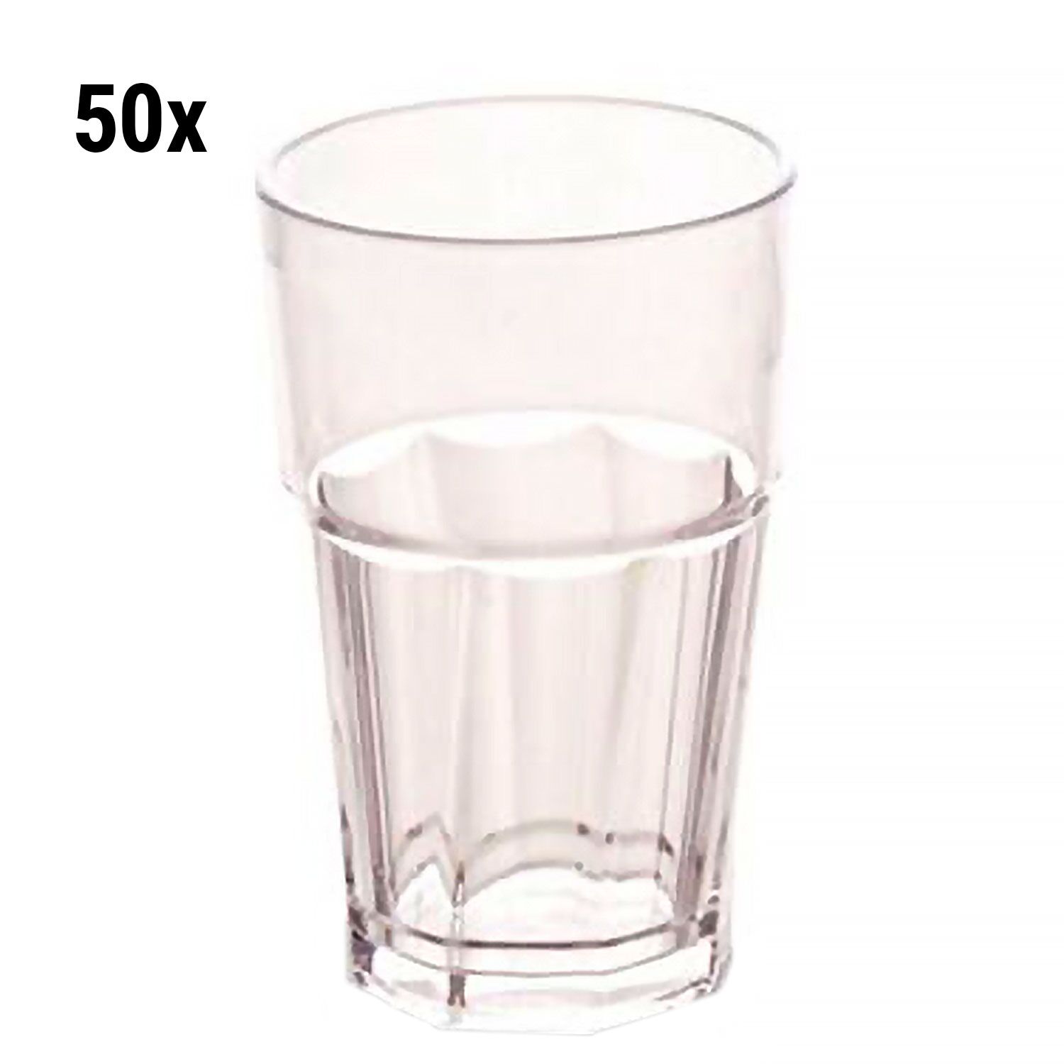 (50 pièces) Verre en Polycarbonate - Transparent - 250 ml