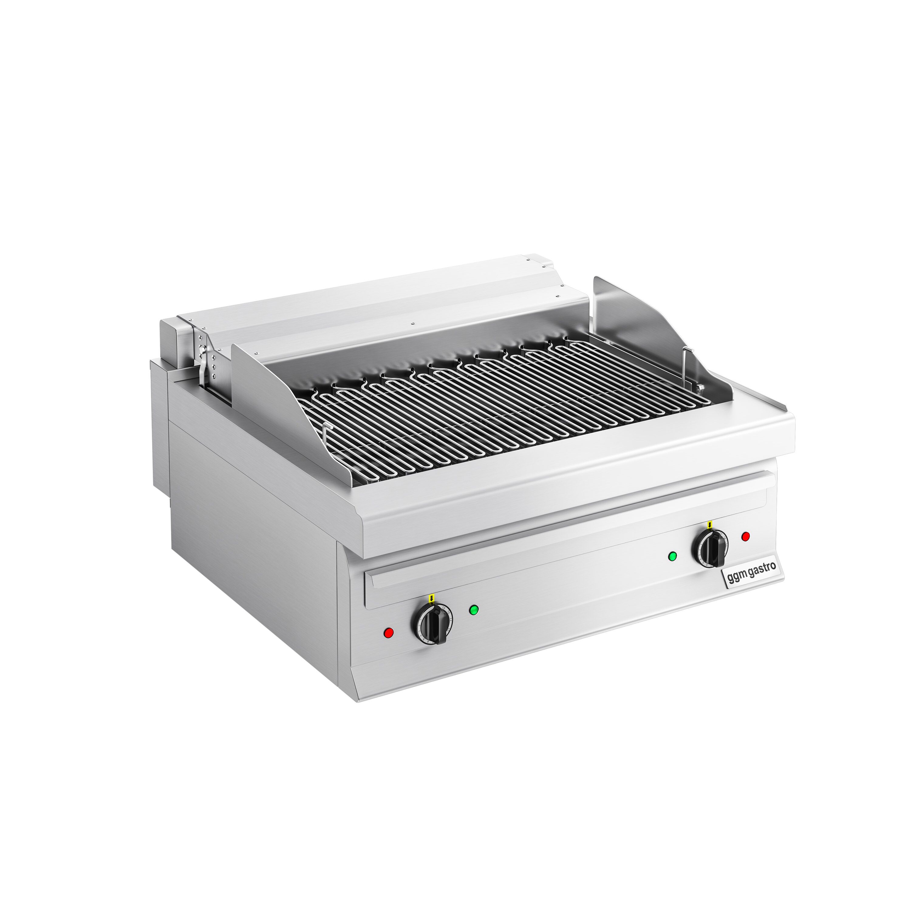 Grill électrique professionnel direct à eau - 8,75kW - de table - P700mm - 2 brûleurs - grilles réglables en hauteur
