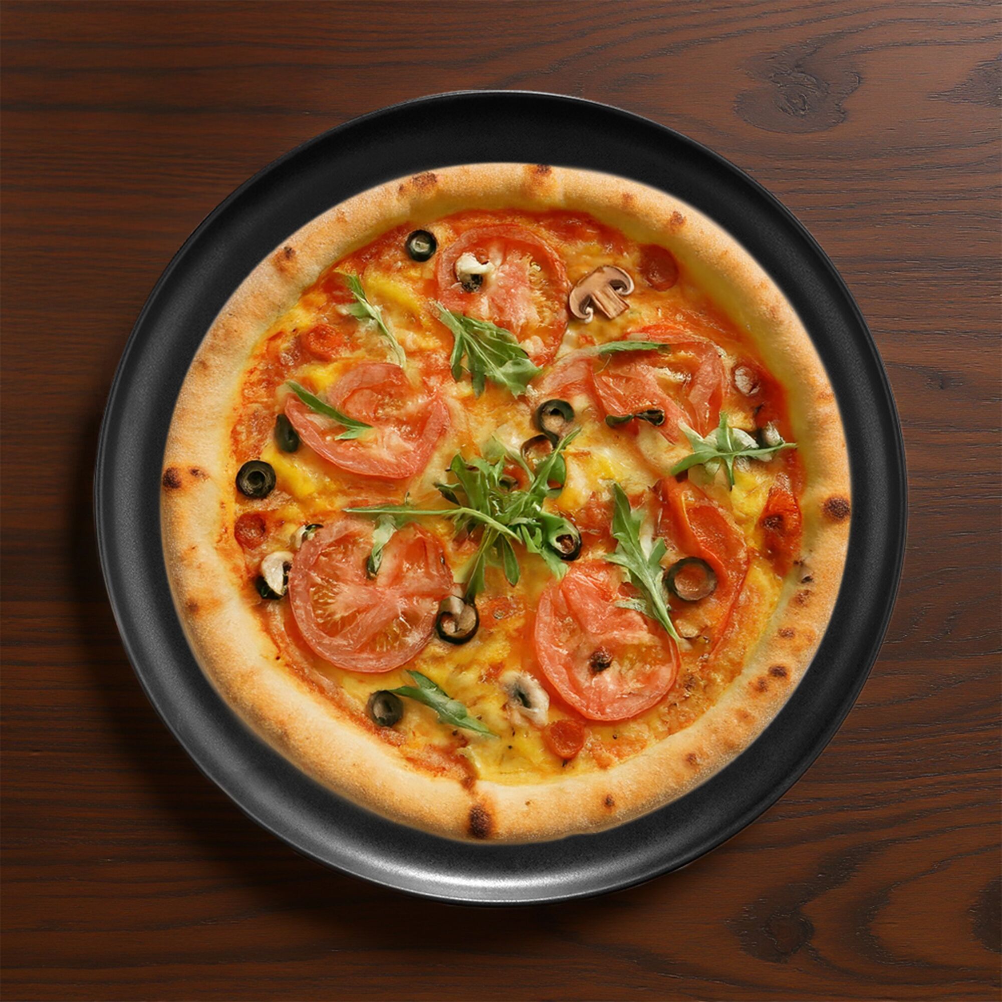 (12 pièces) Assiette à Pizza en Porcelaine - Ø 310 mm - Noir