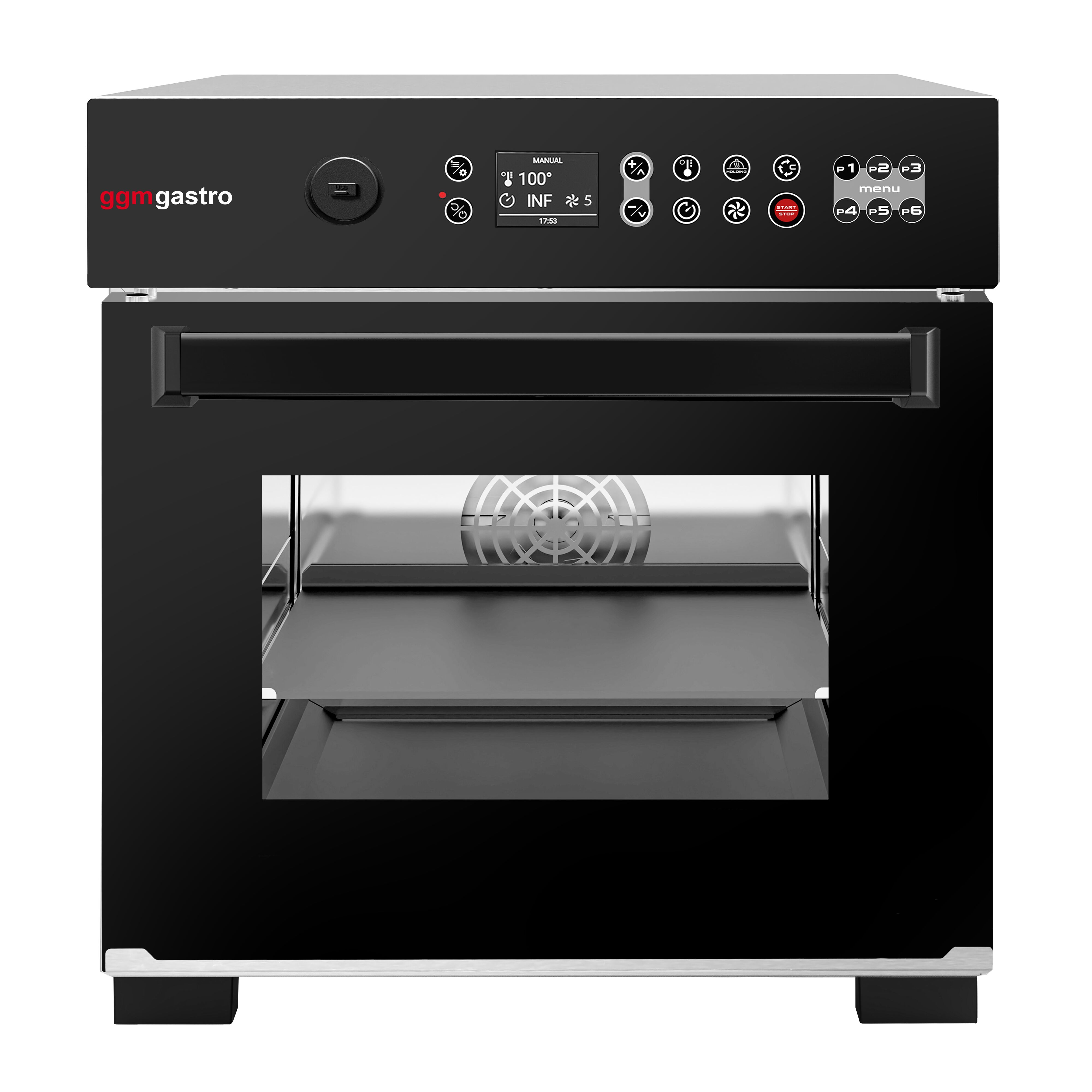 Four à cuisson accélérée - 3,4 kW - inox - incl. sonde de température, plaque à pizza, panier antiadhésif | cuisson 80 % plus rapide