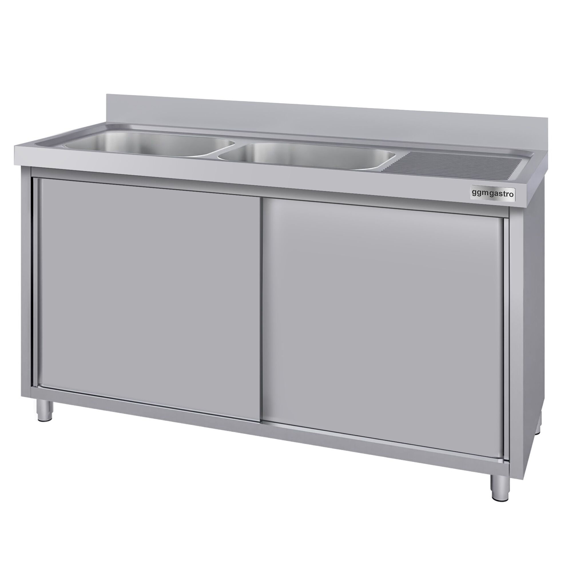 Meuble évier ECO - 1600 x 700 mm - avec 2 bacs à gauche