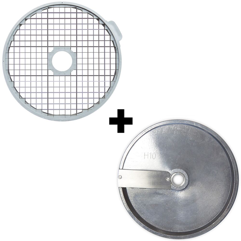 Set pour coupe-légumes - Grille cubique + couteau dés - Dés 10x10mm - Ø 205mm - compatible avec GSE300, GSE400 - incl. grille 10x10mm, couteau dés 10x10mm