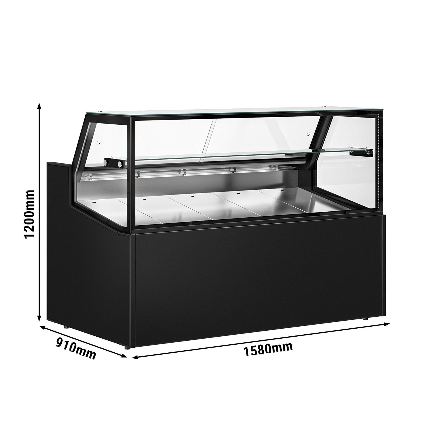 Comptoir réfrigéré - 1580x910mm - +0/+5°C - 230L - 1 étagère - Double vitrage